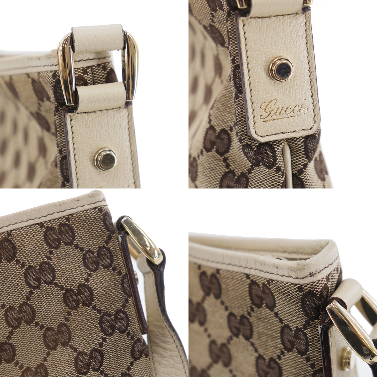 GUCCI Original GG Canvas Abbey Crossbody Shoulder Bag Brown #EB80