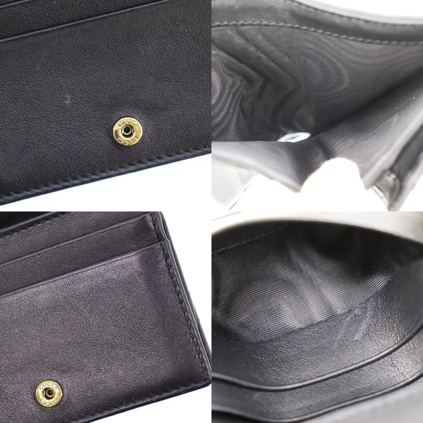 GUCCI GG Marmont Wallet Black Leather #BU945