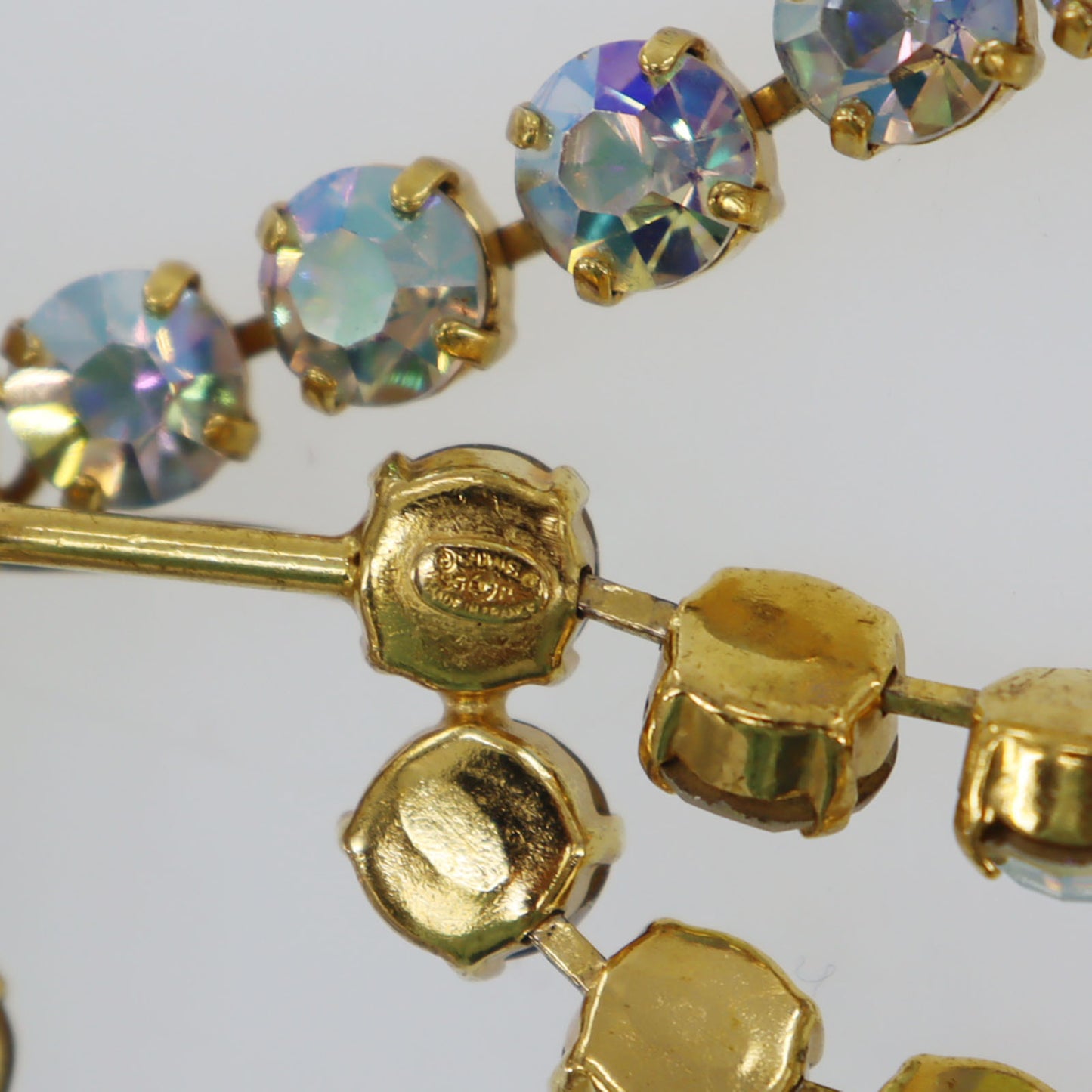 CHANEL CC Logos Rhineston Belt Gold Plated 96 P #CS201