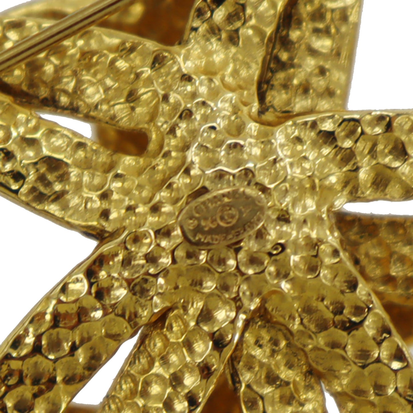 CHANEL CC Flower Pin Brooch Gold Plated 96P #CD808