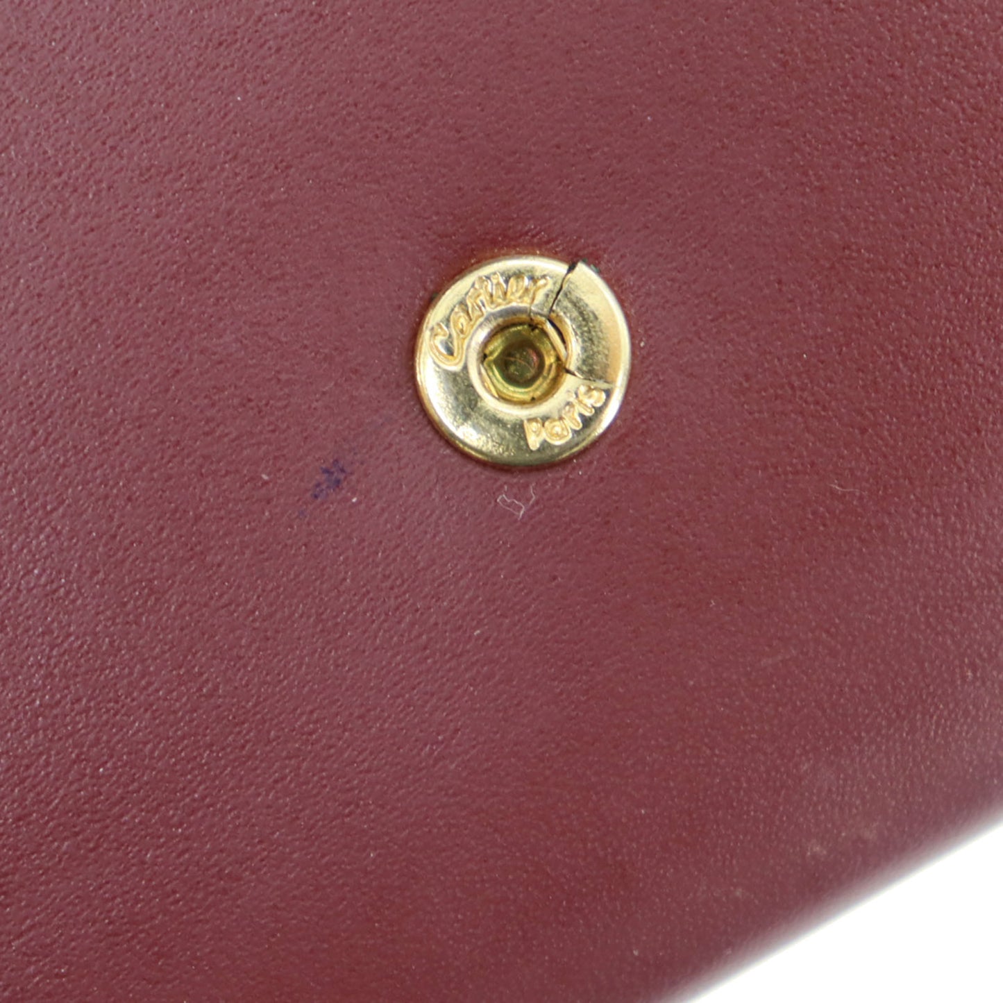Cartier Logos Must Line Coin Case Bordeaux Leather #AH294