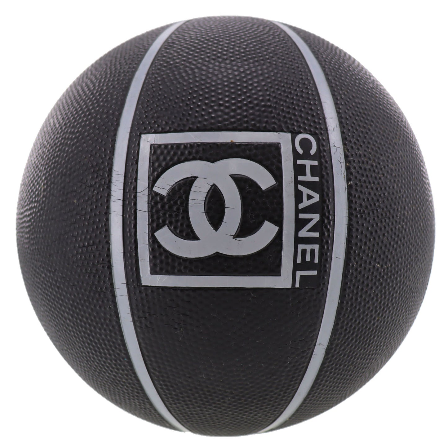 CHANEL Basketball Size 7 22cm Black Gray Vintage #BR728
