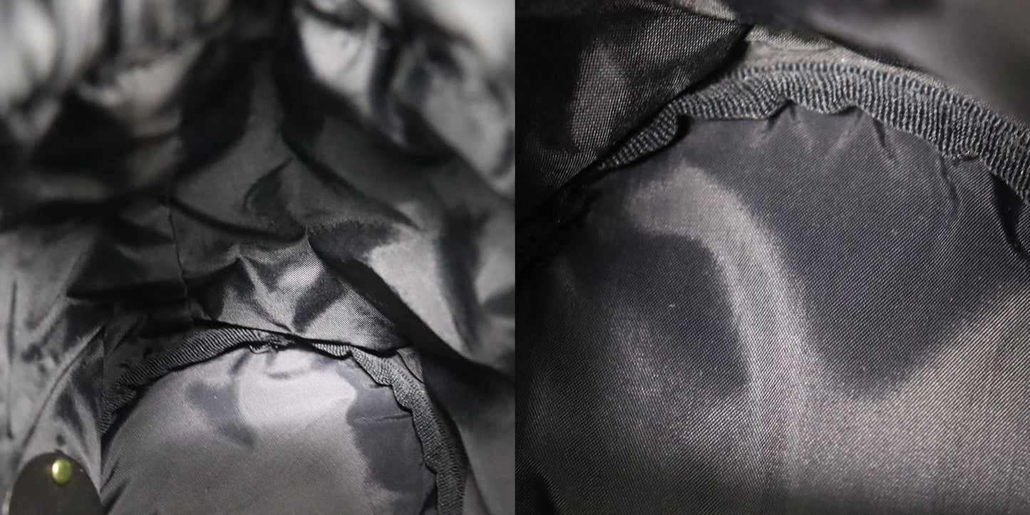 CELINE Drawstring Pouch Black Nylon Far #AG802