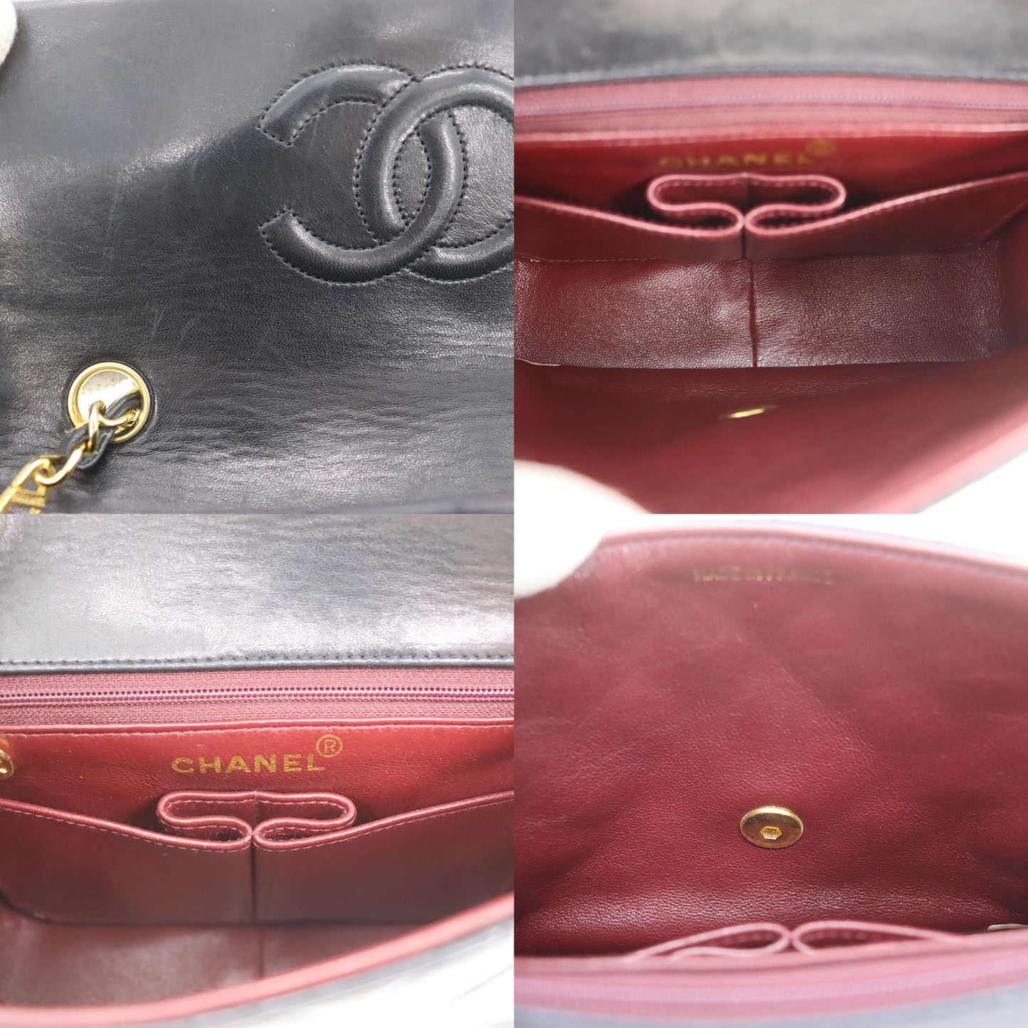 CHANEL Matelasse Shoulder Bag Black Lambskin Leather #CR67