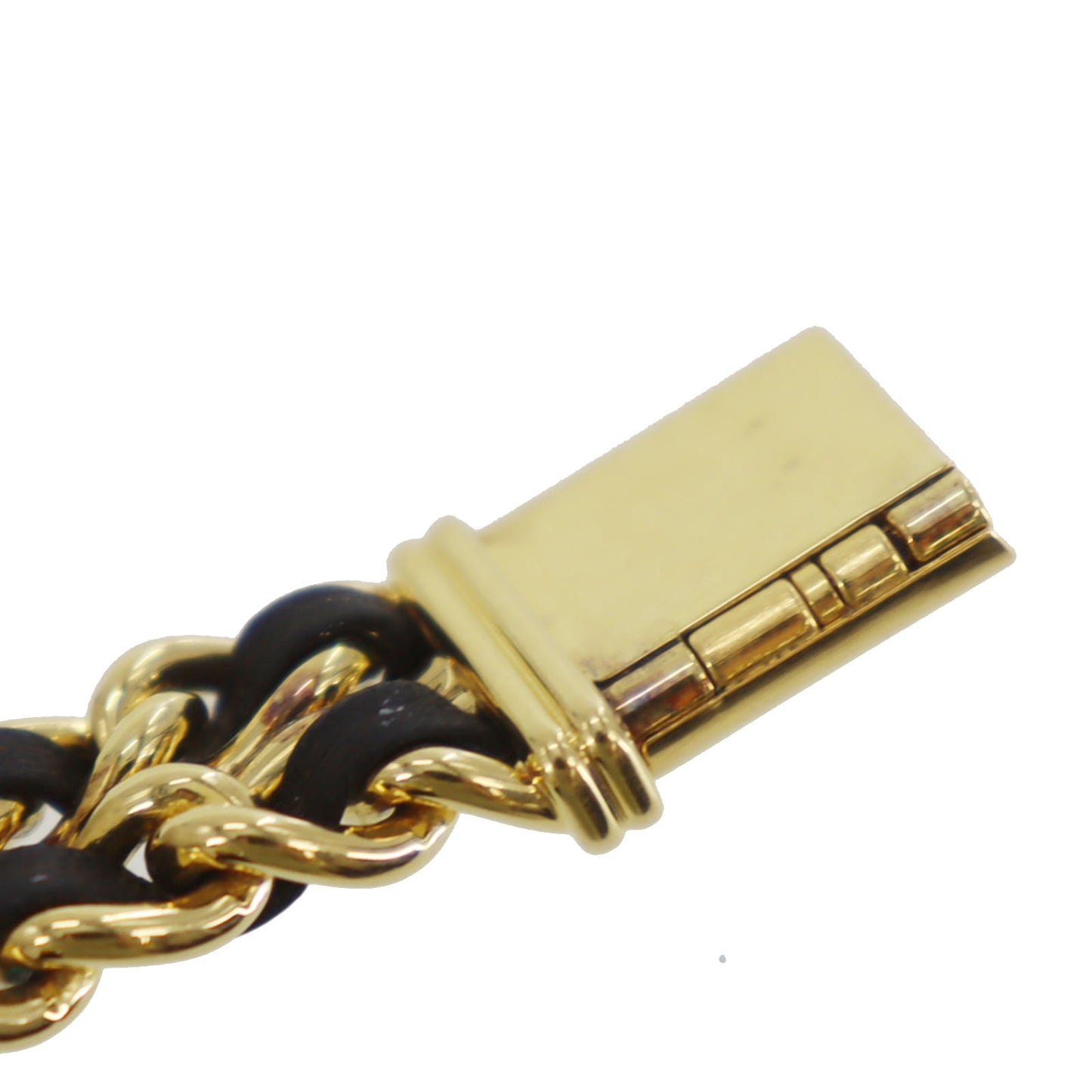 CHANEL Premiere Discontinued Wristwatches L Gold Black Quartz #CO501