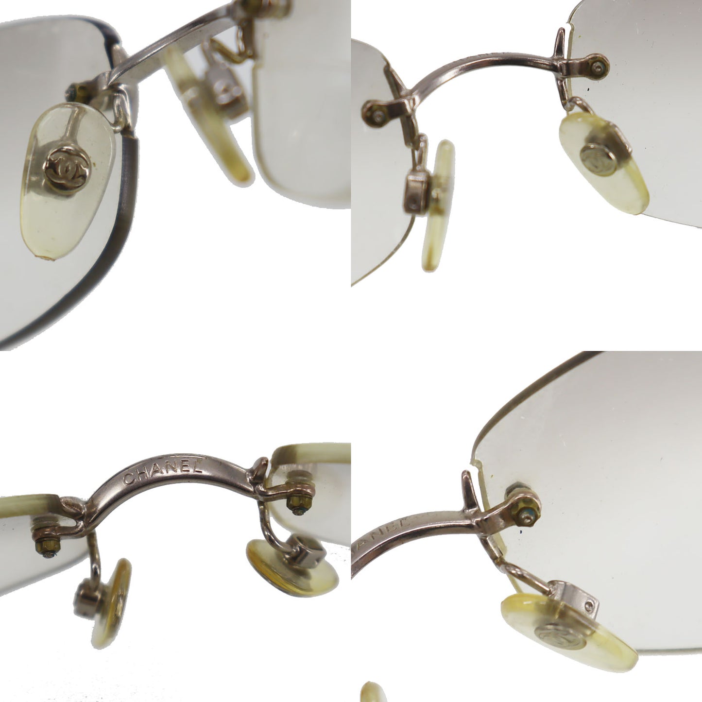CHANEL Used CC Logos Sunglasses Gray Clear Eye Wear c194/61 54◻︎19 #CY850
