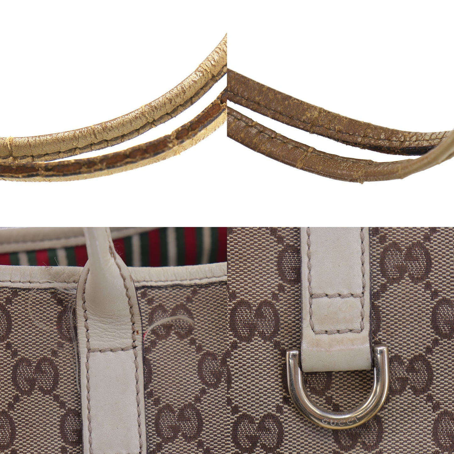 GUCCI Original GG Canvas Shoulder Tote Bag Brown #EG515