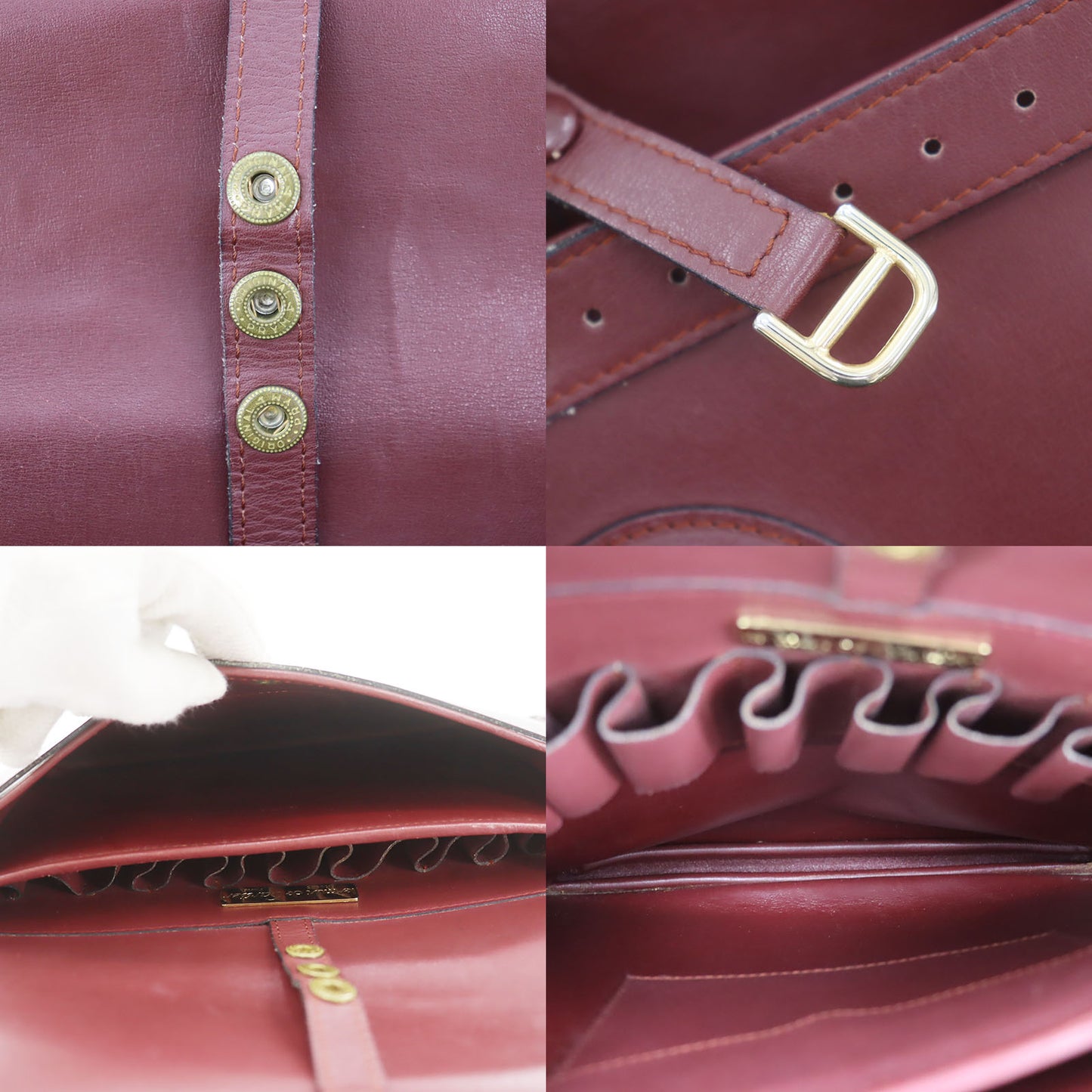 Cartier Must Line Crossbody Shoulder Bag Bordeaux Leather #AH78