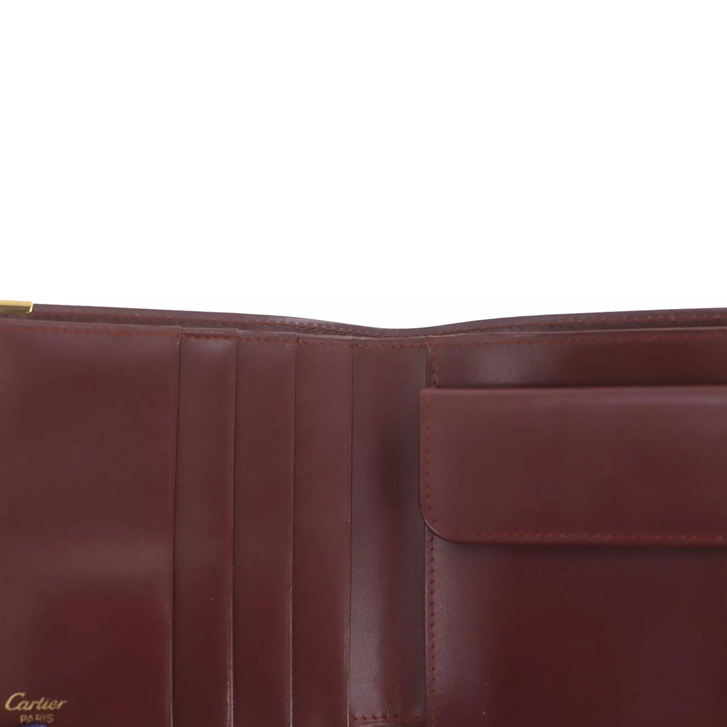 CARTIER Must de Cartier Bifold Wallet Leather Burgundy #ED493