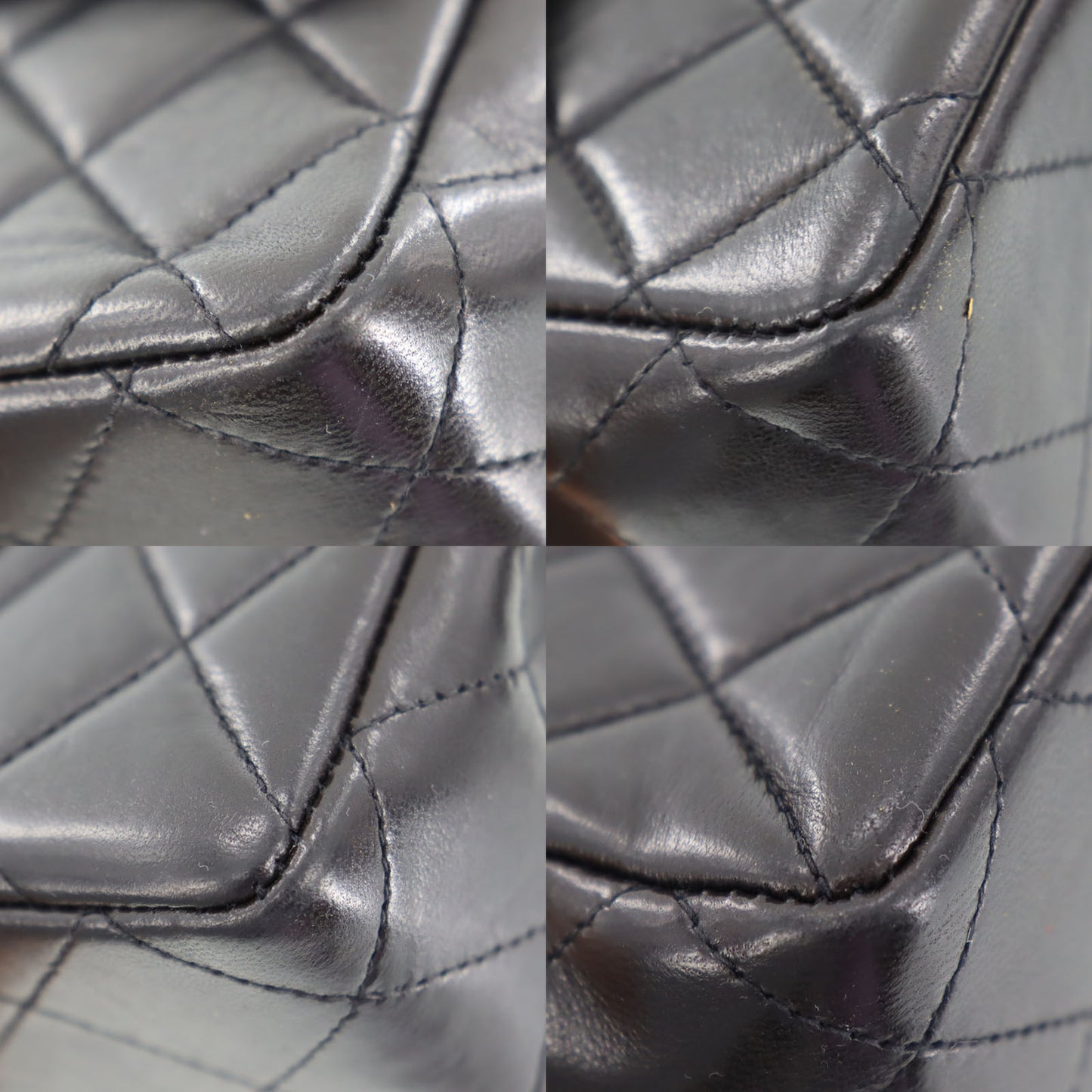 CHANEL HandBag Matelasse Pair Lambskin Leather Black #BU943