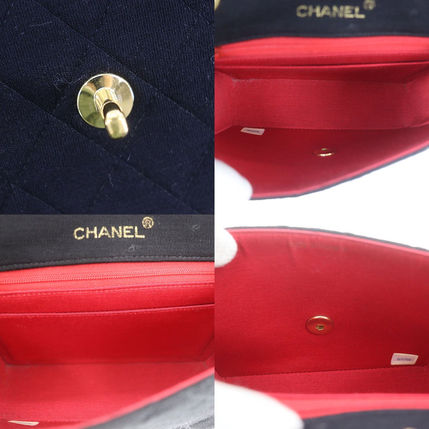 CHANEL Matelasse Crossbody Shoulder Bag Black Cotton #AF580