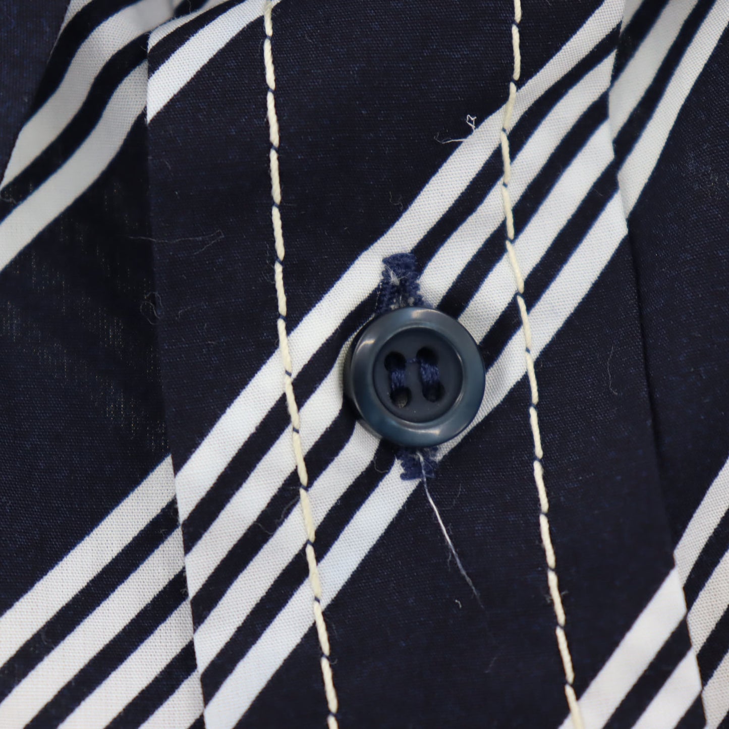 PRADA Logos Tops Shirt Light Navy White 100% Cotton Size 42 #AG994