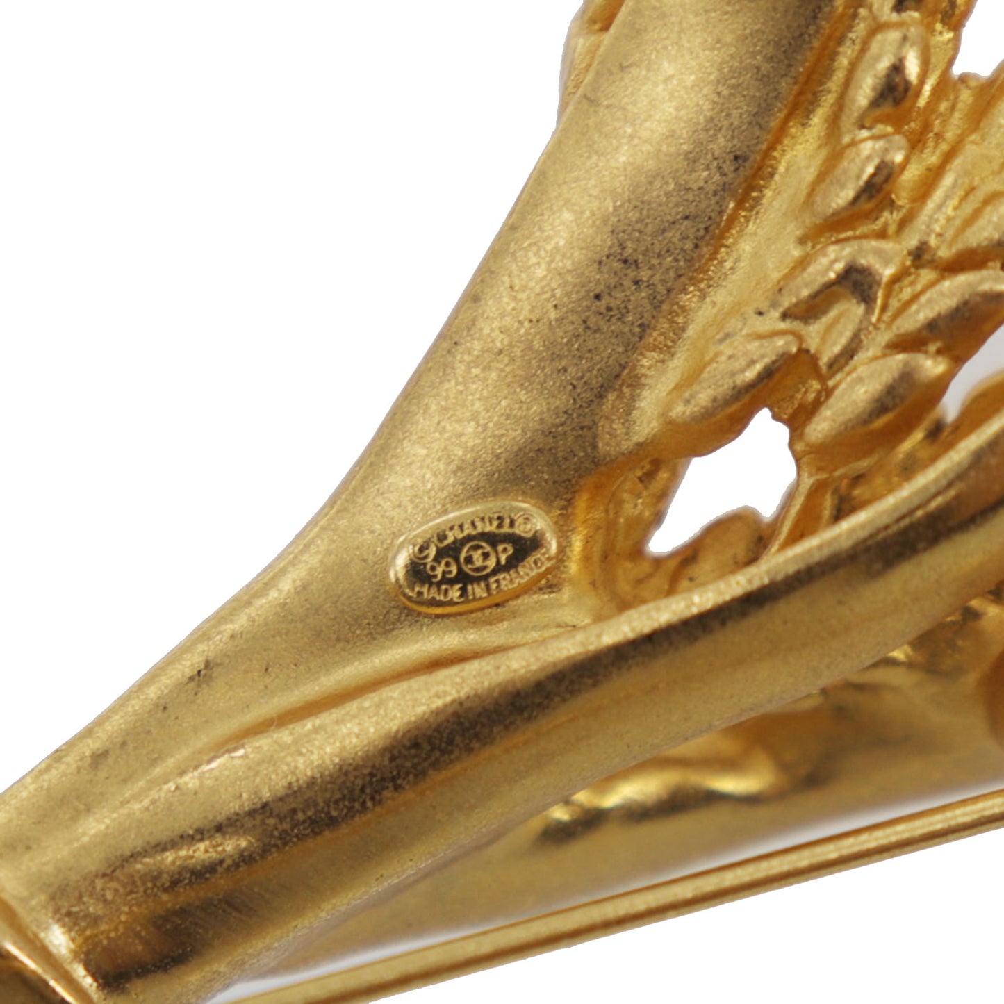 CHANEL Rice Ear Motif Pin Brooch Gold Plated 99P #DA607