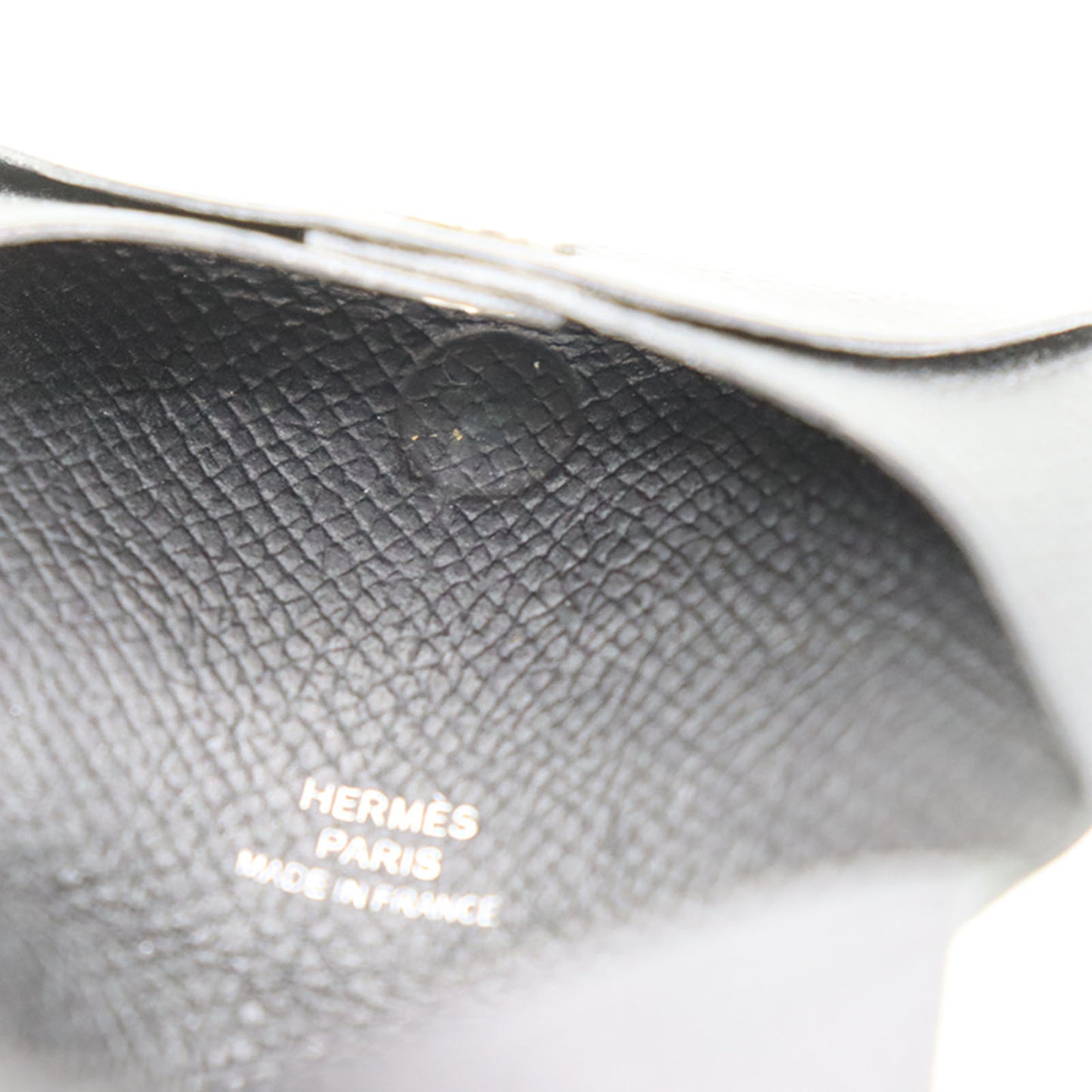 HERMES BASTIA Mini Coin Purse Wallet Black Leather #CK411