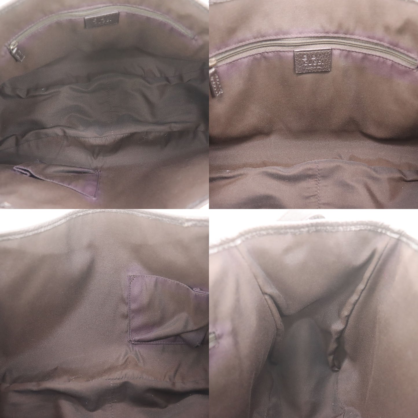 GUCCI Original GG Canvas Handbag Tote Dark Brown #AH621