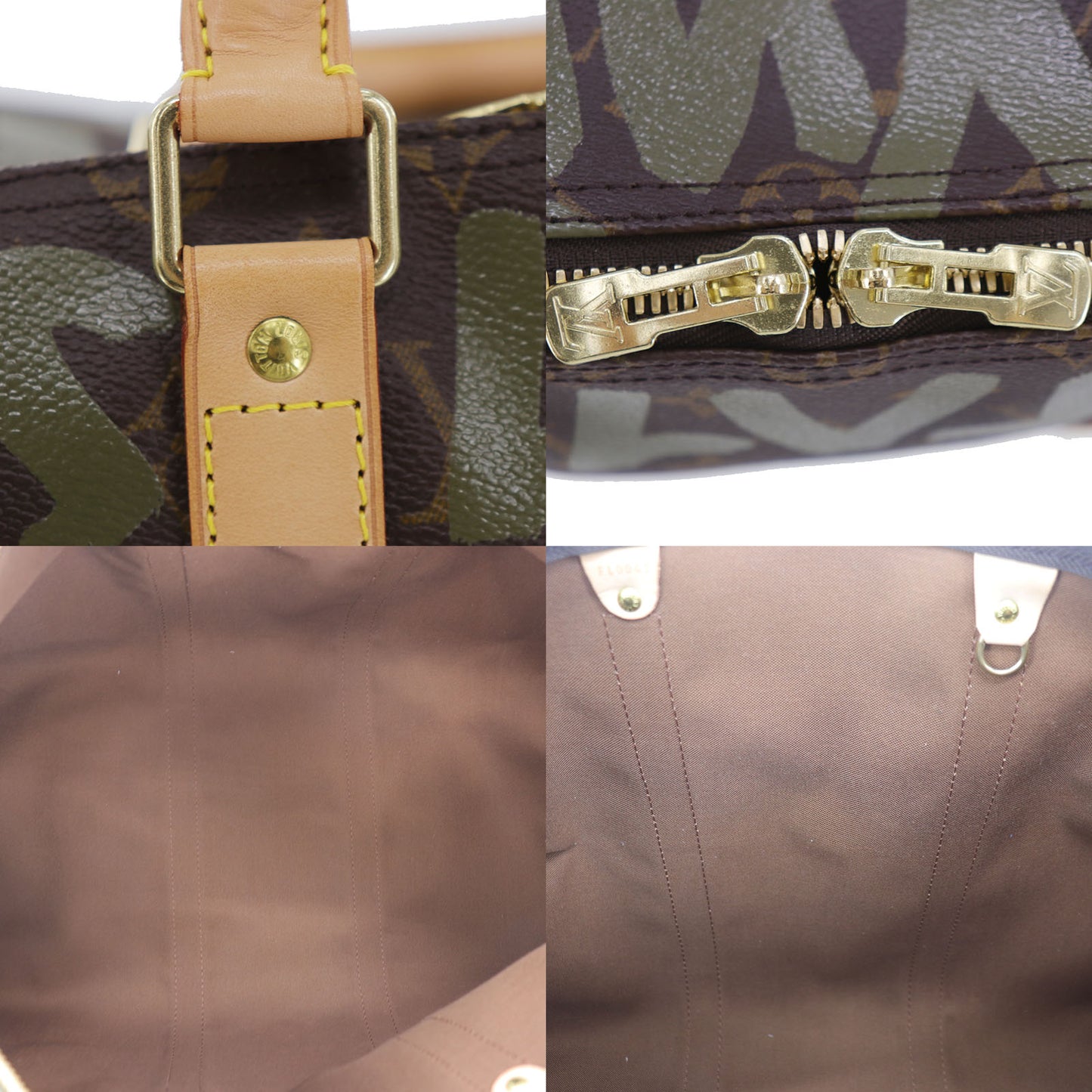 Louis Vuitton LV M92196 Graffiti Boston Bag Keepall 50 Khak #EH232