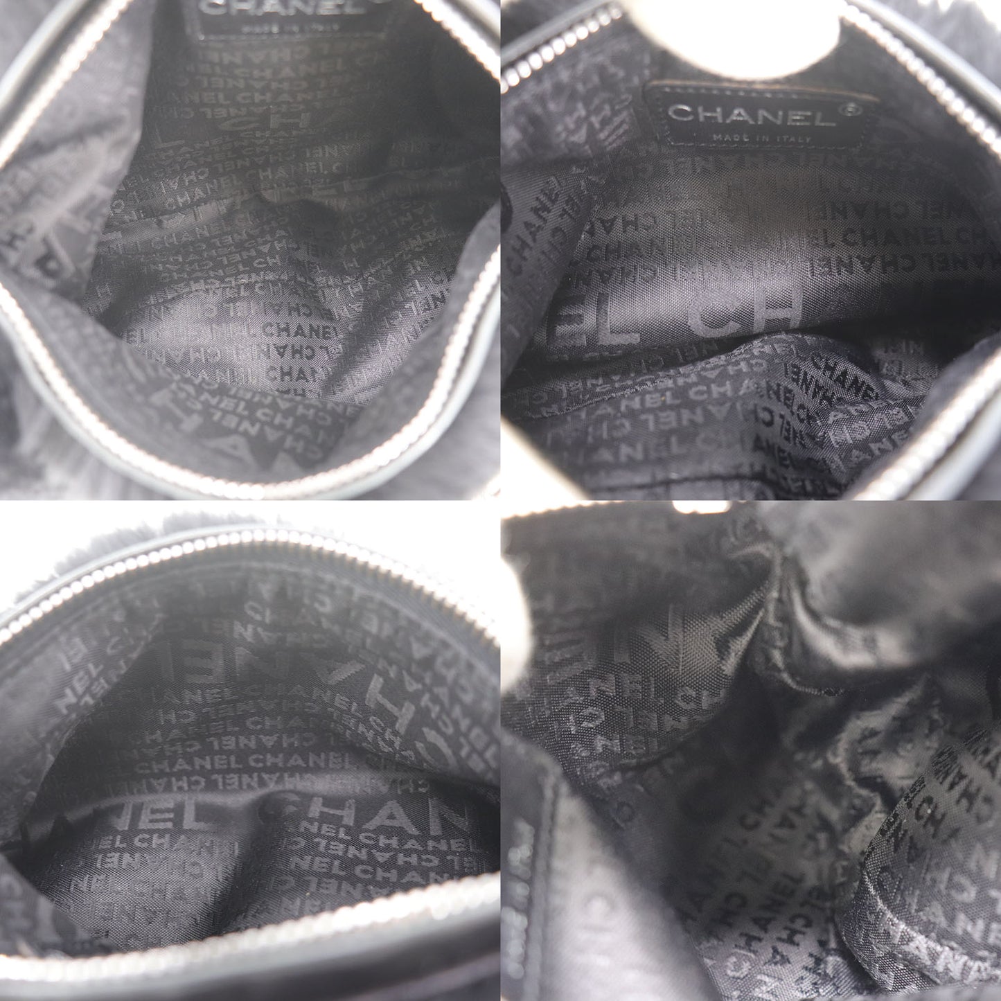 CHANEL Shoulder Handbag Black fur #EC471