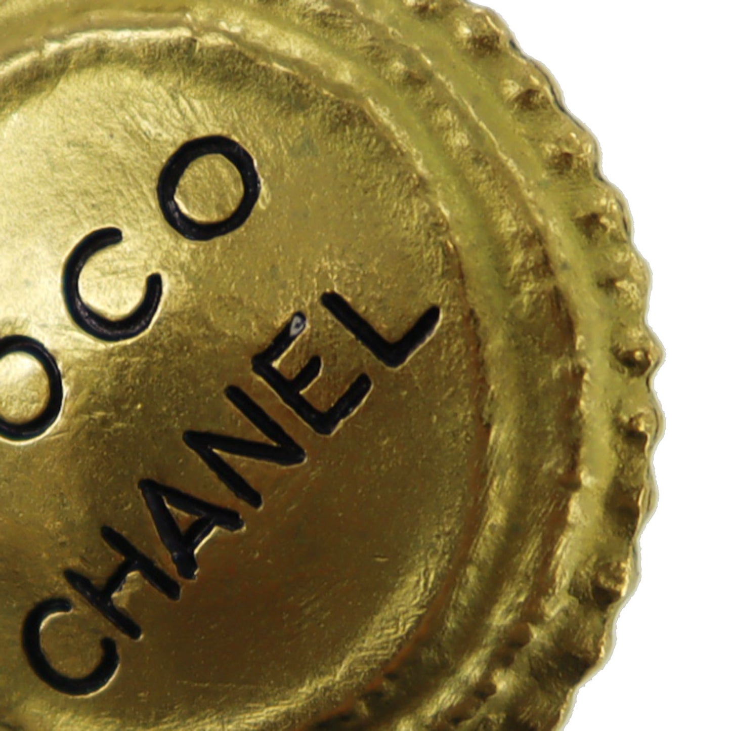 CHANEL COCO Earrings Gold Clip-On Circle 95P #AG998