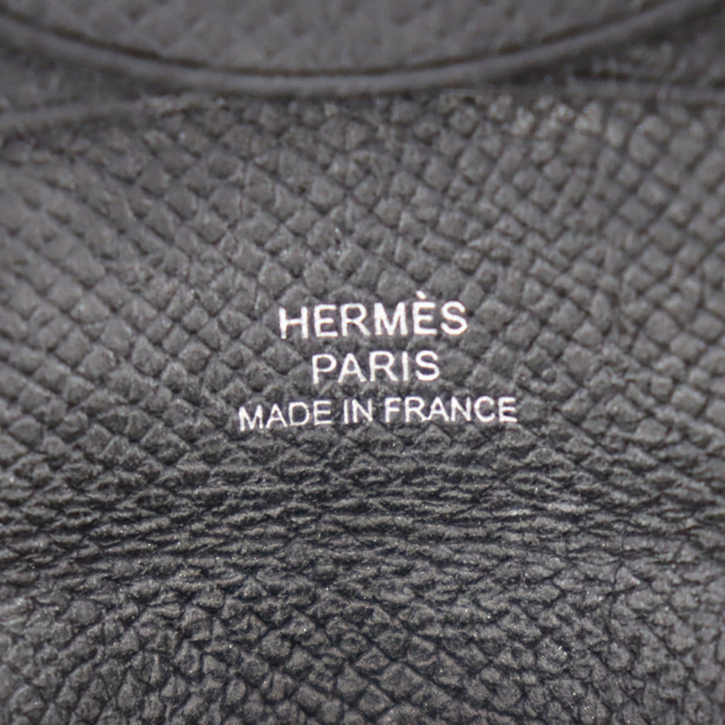 HERMES BASTIA Mini Coin Purse Wallet Black Leather #CK411