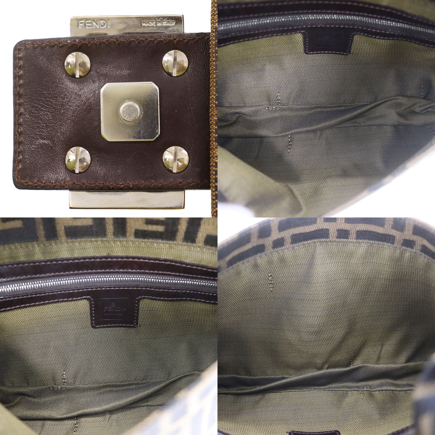 FENDI Zucca Mamma Bucket Handbag Brown #CO753