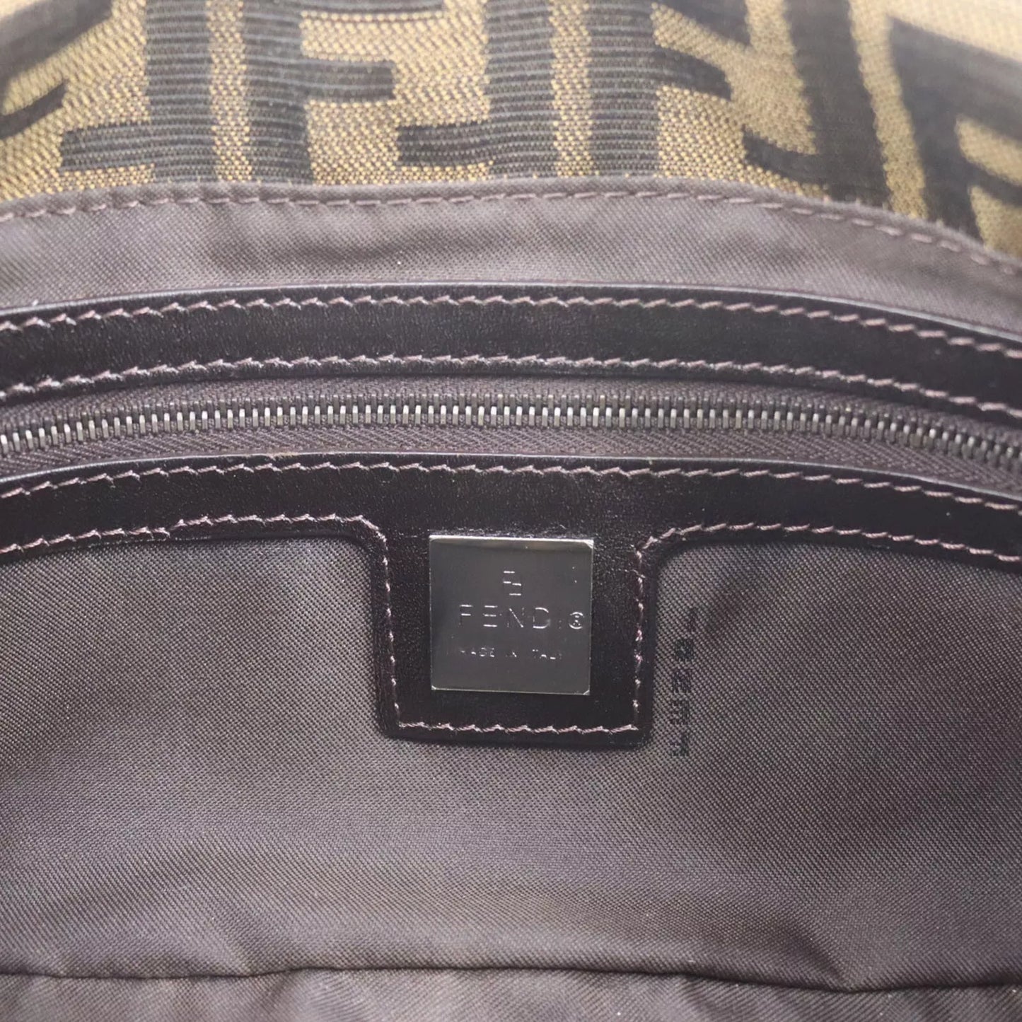 FENDI Zucca Mamma Bucket Handbag Brown #CT64