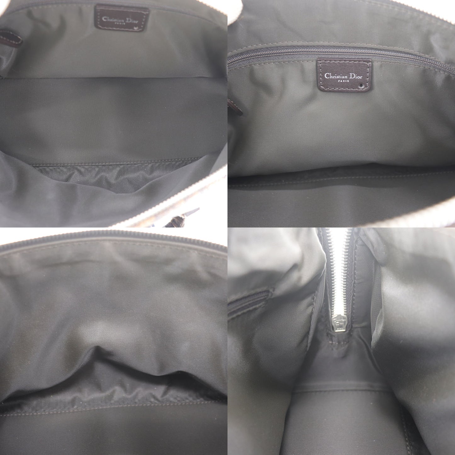 Christian Dior Trotter Flower Handbag Brown PVC #EC853