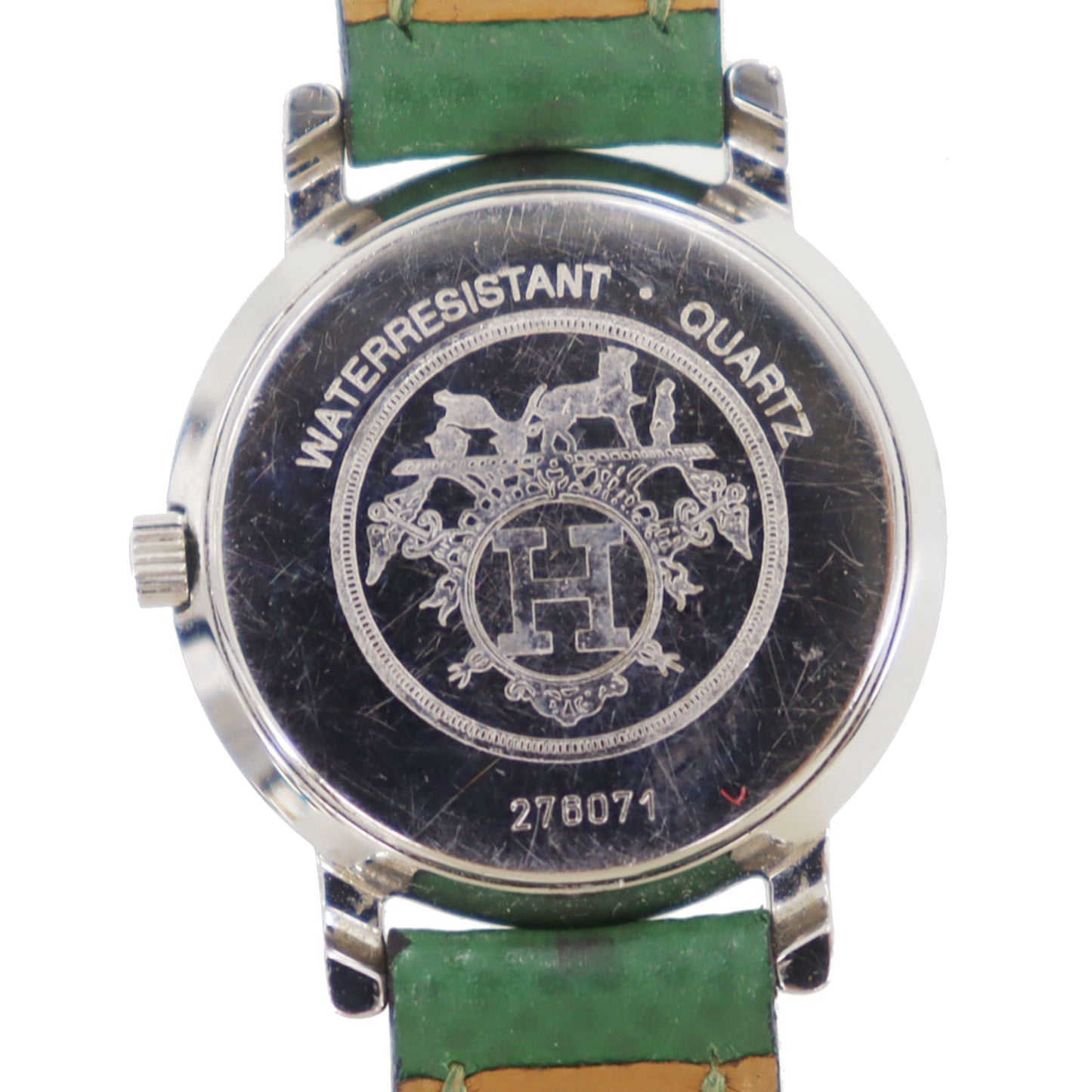 HERMES Ladies Watch Serie Green Silver 276071 #CX794