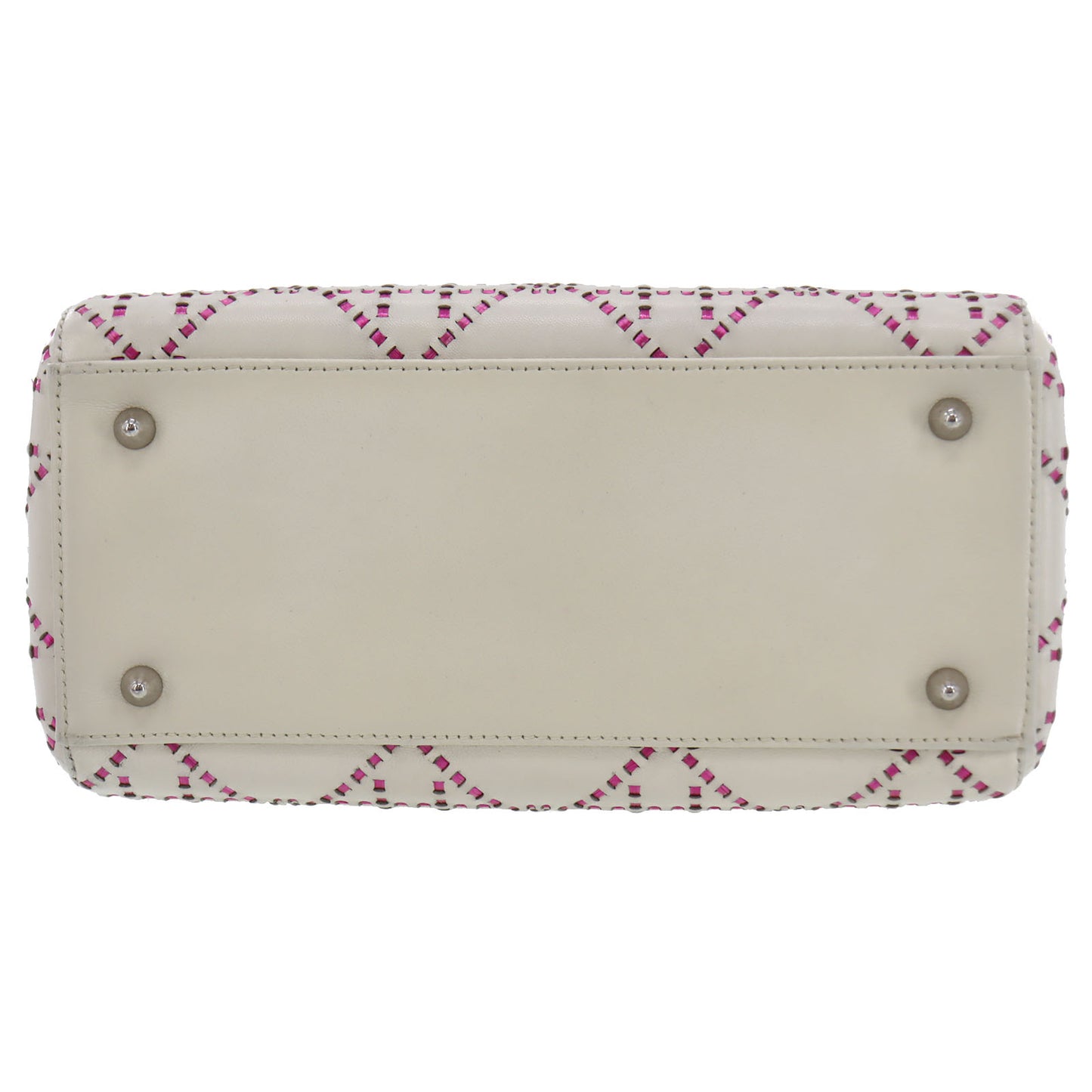 Christian Dior Lady Dior HandBag Shoulder Bag Pink Off White #AH701