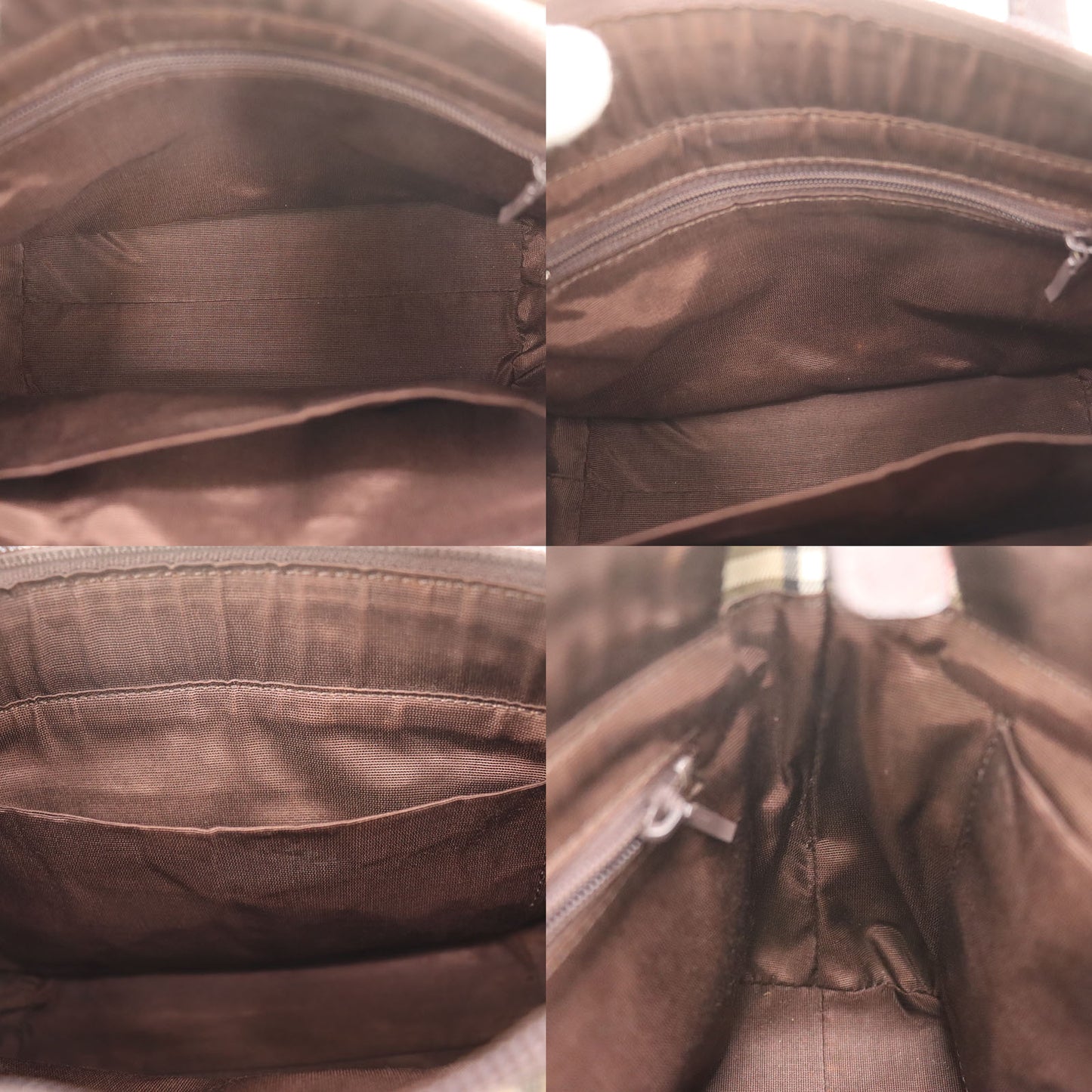 Burberry Burberry Check Mini Tote Handbag Beige Brown Canvas #CL258