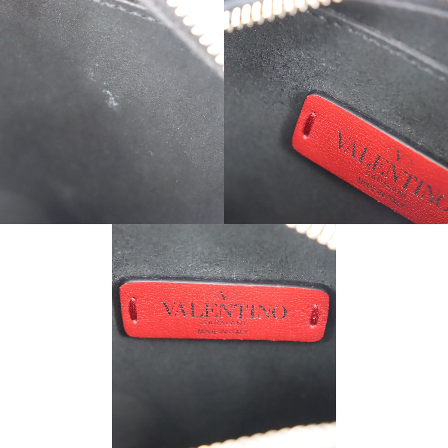 VALENTINO Logos Shoulder Bag Black Leather #BJ532