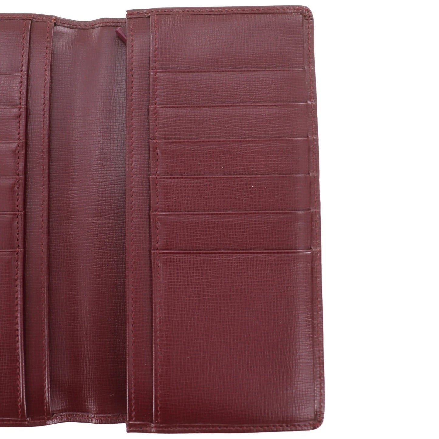 CARTIER Must de Cartier Bifold Long Wallet Leather Burgundy #ED495