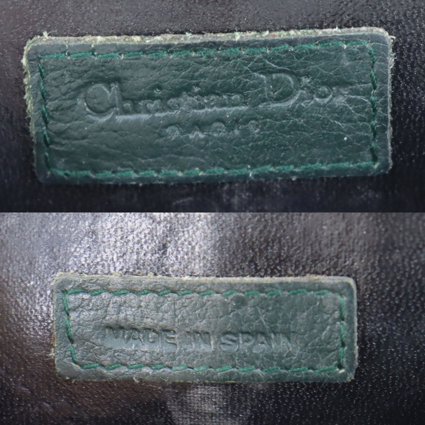 Christian Dior Logos Mini Coin Wallet Green Leather #BQ715