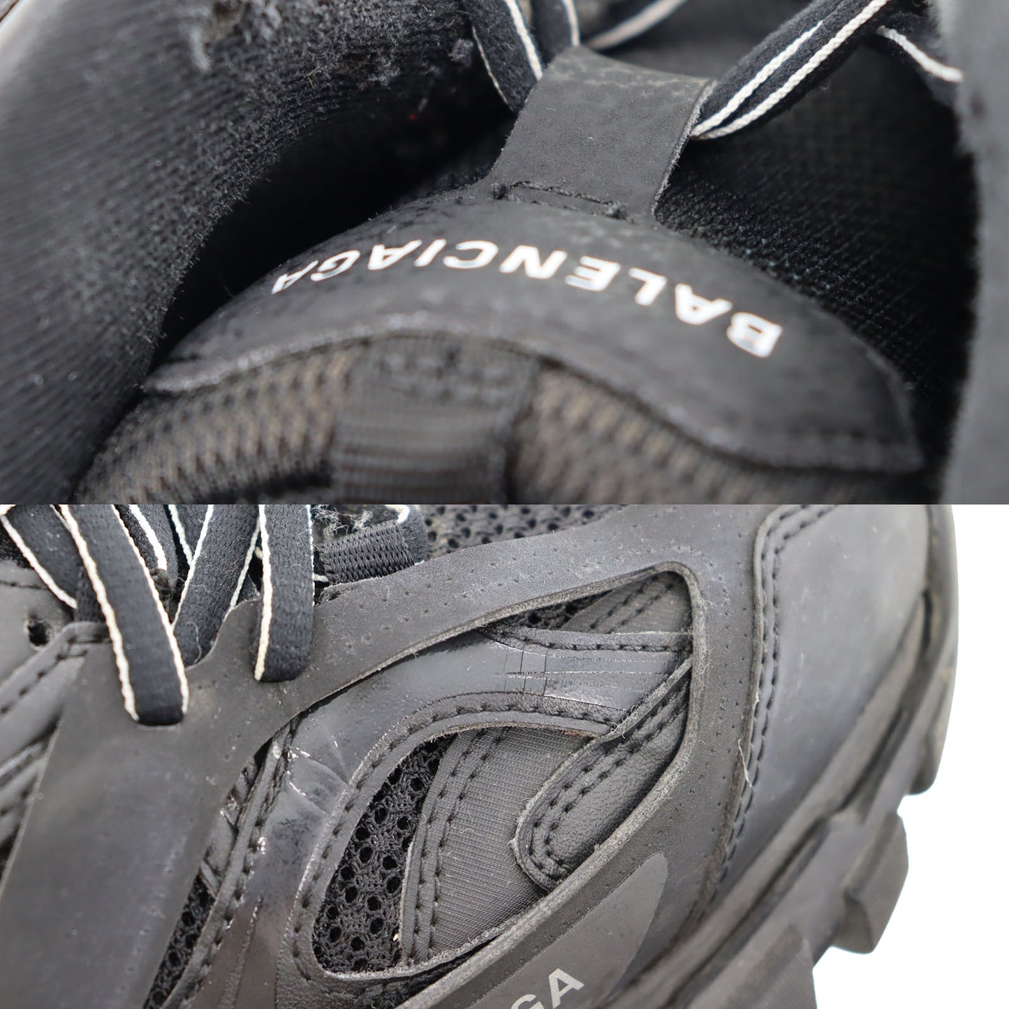 BALENCIAGA New Shoes Lace Up Sneakers Triple S Black Clear US10 #R771