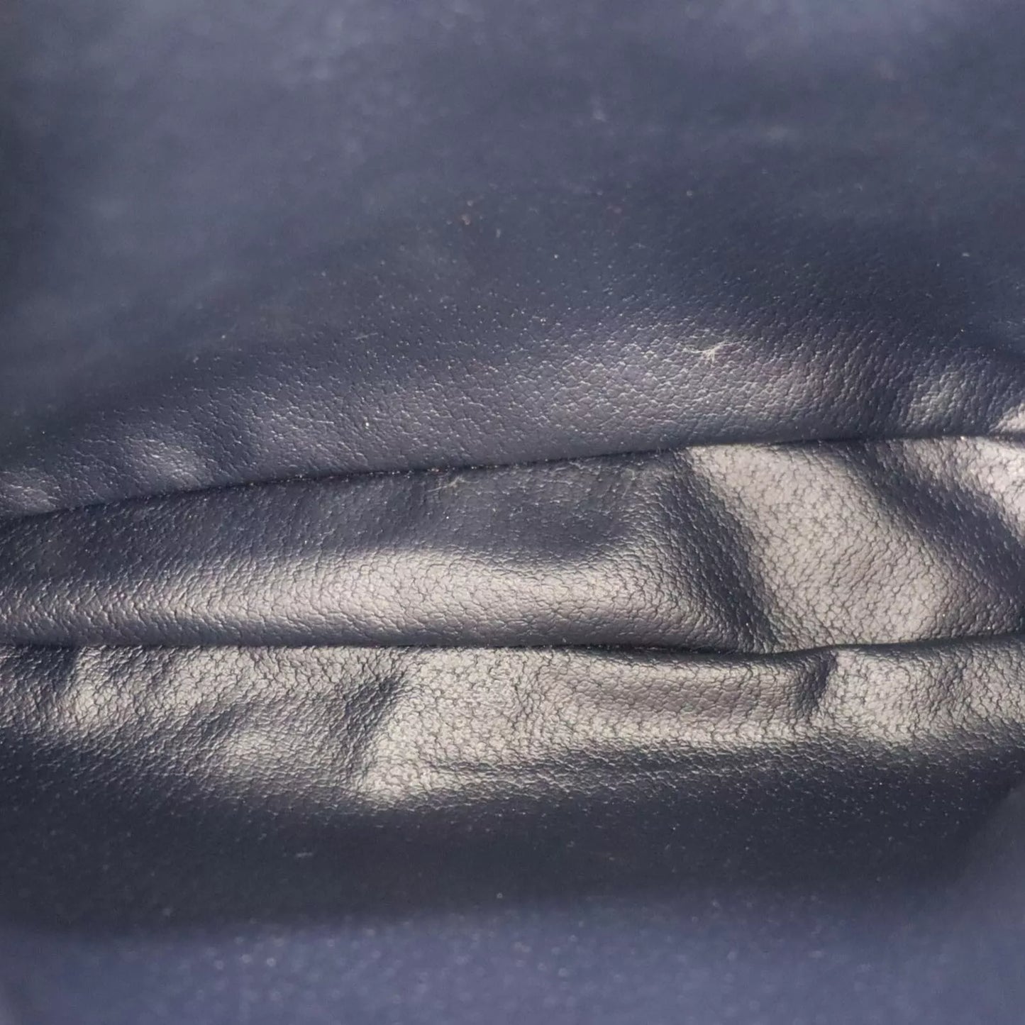 CELINE Logos Shoulder Bag Navy Leather #AH82