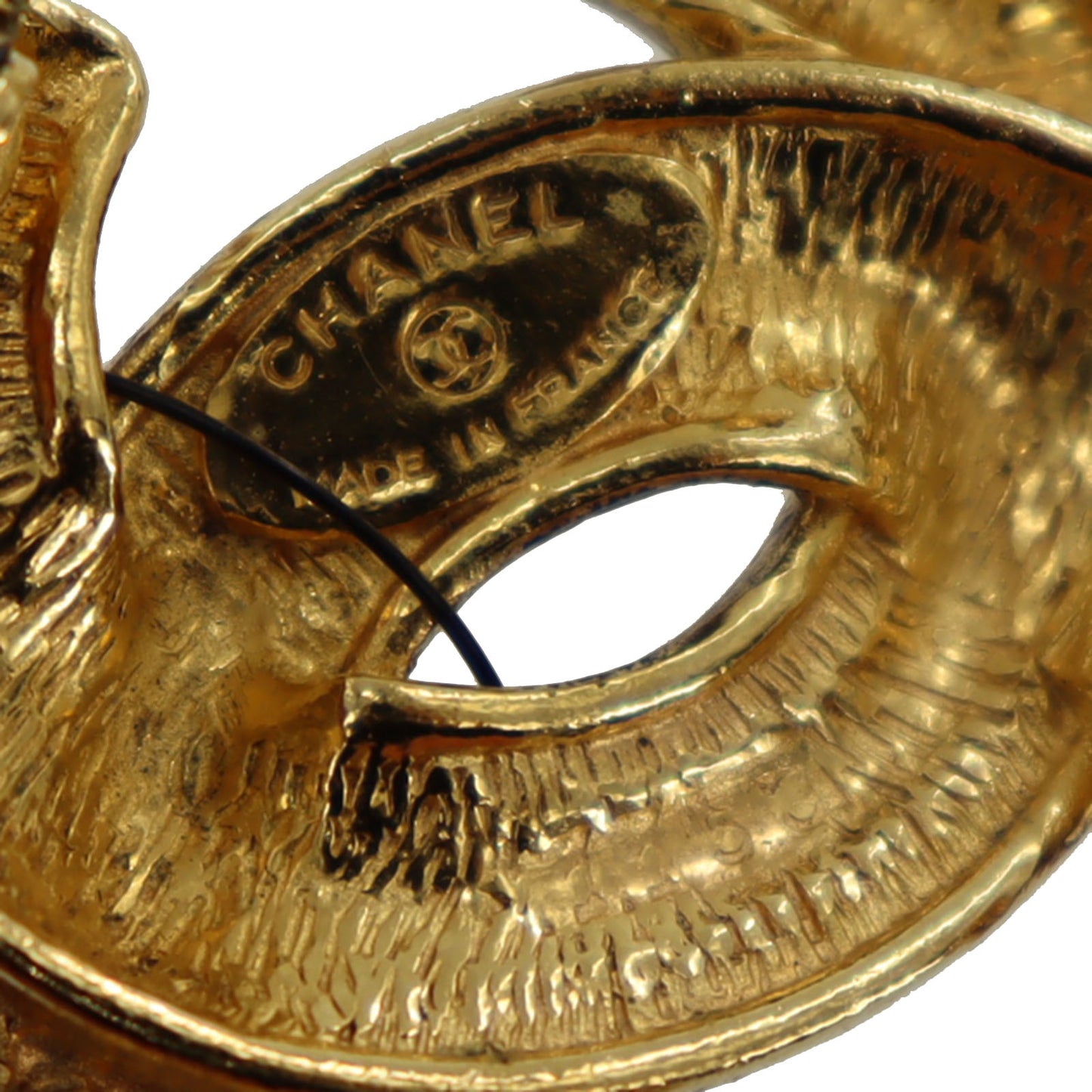 CHANEL CC Logos Matelasse Pin Brooch Gold Plated 1153 #AH693