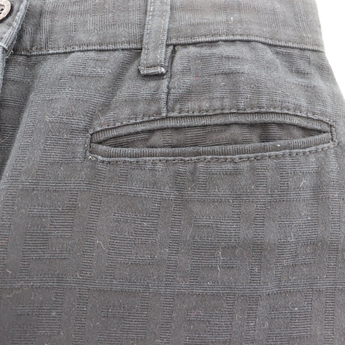 FENDI Roma Jeans Zucca Bottom Black Cotton 100% #AH314