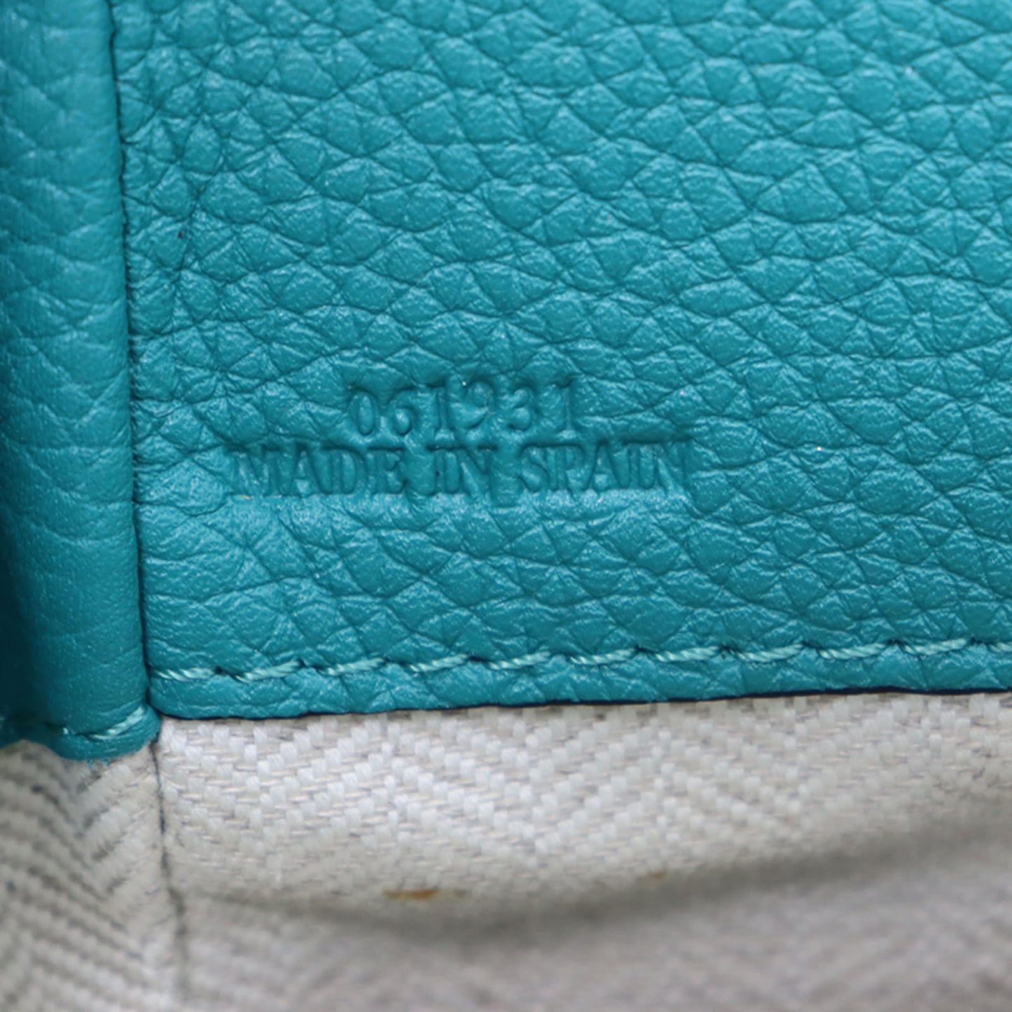 LOEWE Logos 2 way Shoulder Handbag Green Leather #CK693