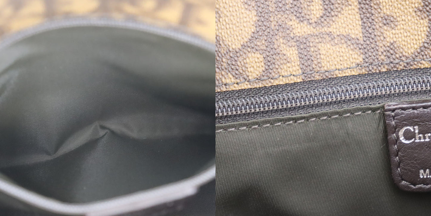 Christian Dior Trotter Handbag Brown PVC #CT20