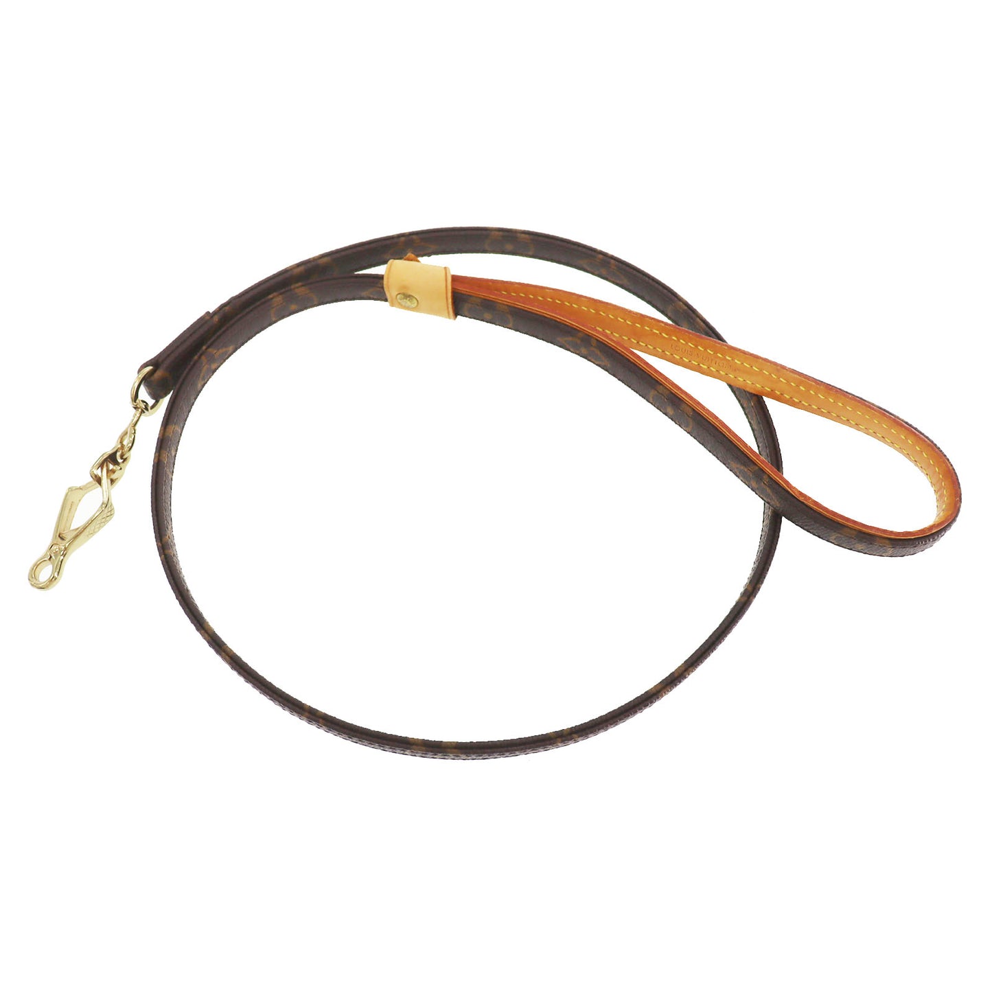 Louis Vuitton LV Collier Baxter Dog Collar MM & Dog Leash MM Monogram #CY753