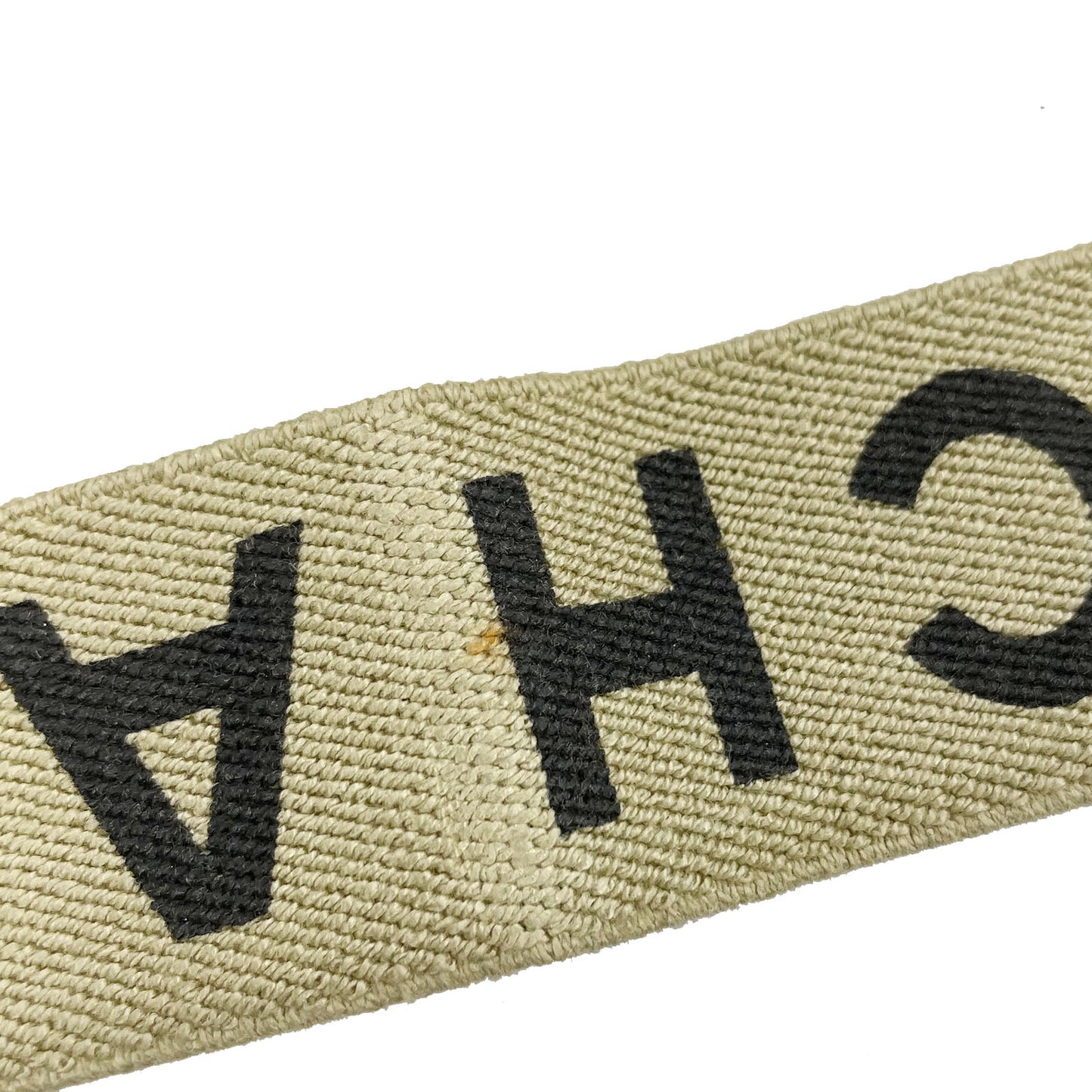CHANEL Logo Suspender Beige Sewing Elastic Leather #CJ735