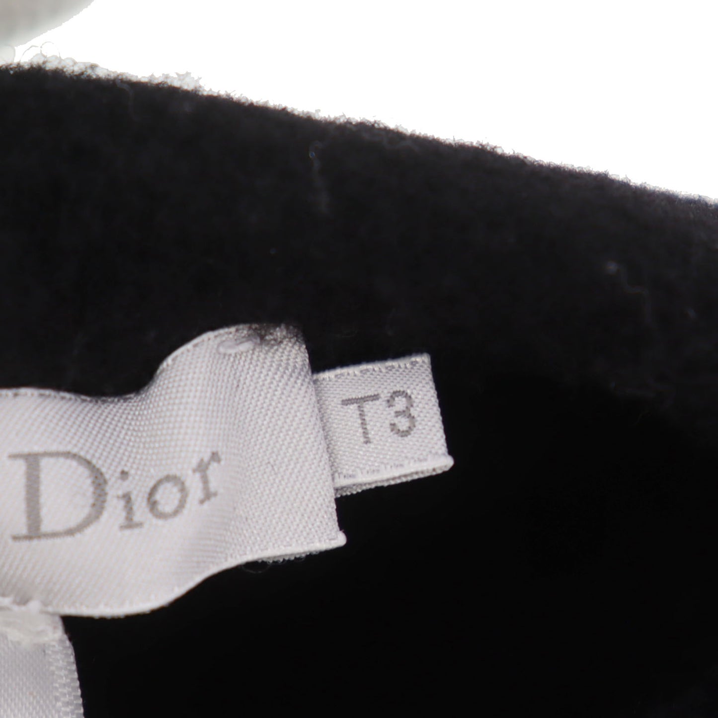 Christian Dior Beret Preschoolers Hat 100% Wool Black Kids T3 #CO56
