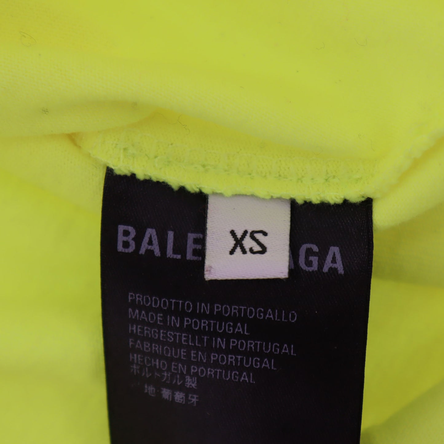 BALENCIAGA Short Sleeve T-shirt Tops XS Gluorescent Yellow #AH677