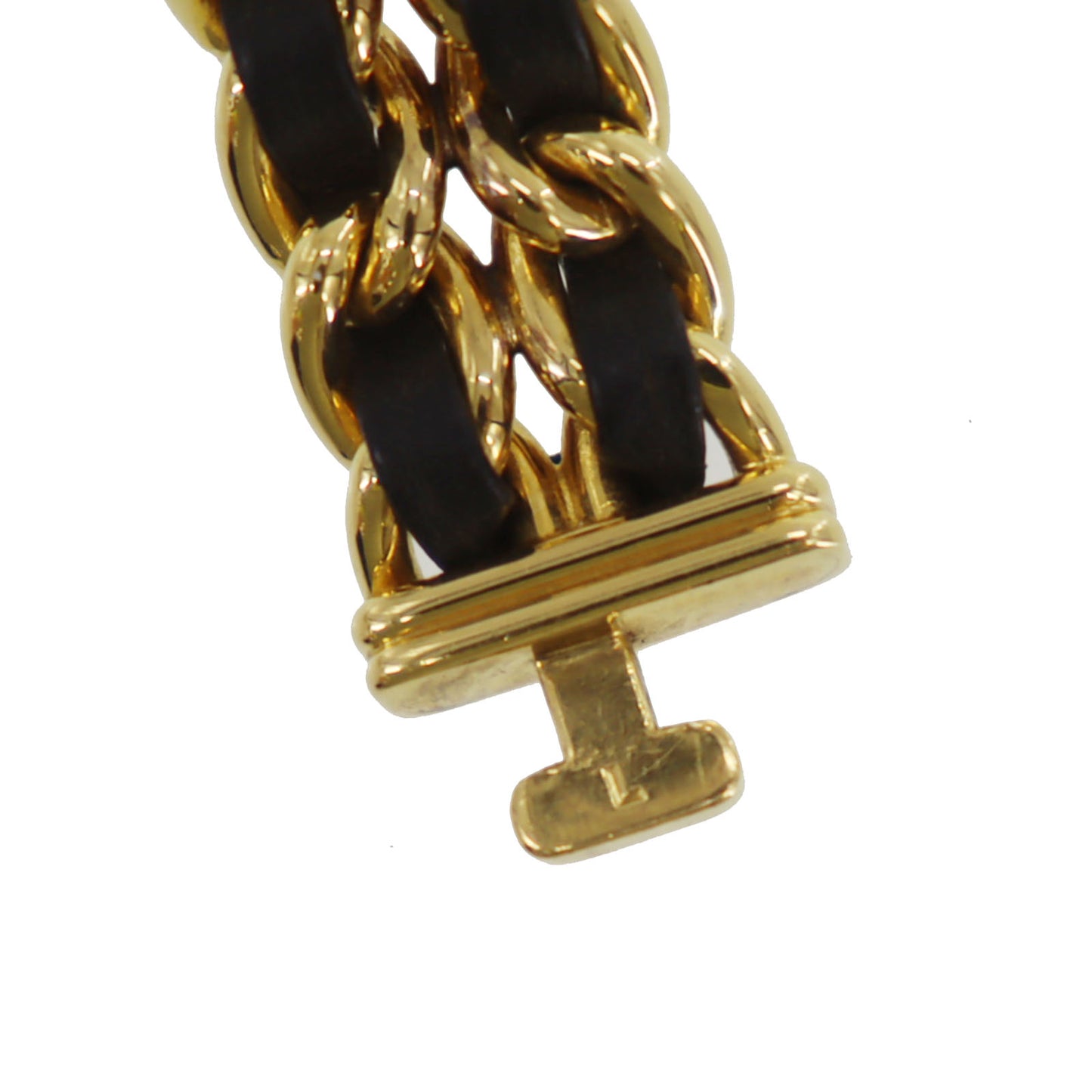 CHANEL Premiere Discontinued Wristwatches L Gold Black Quartz #CO501