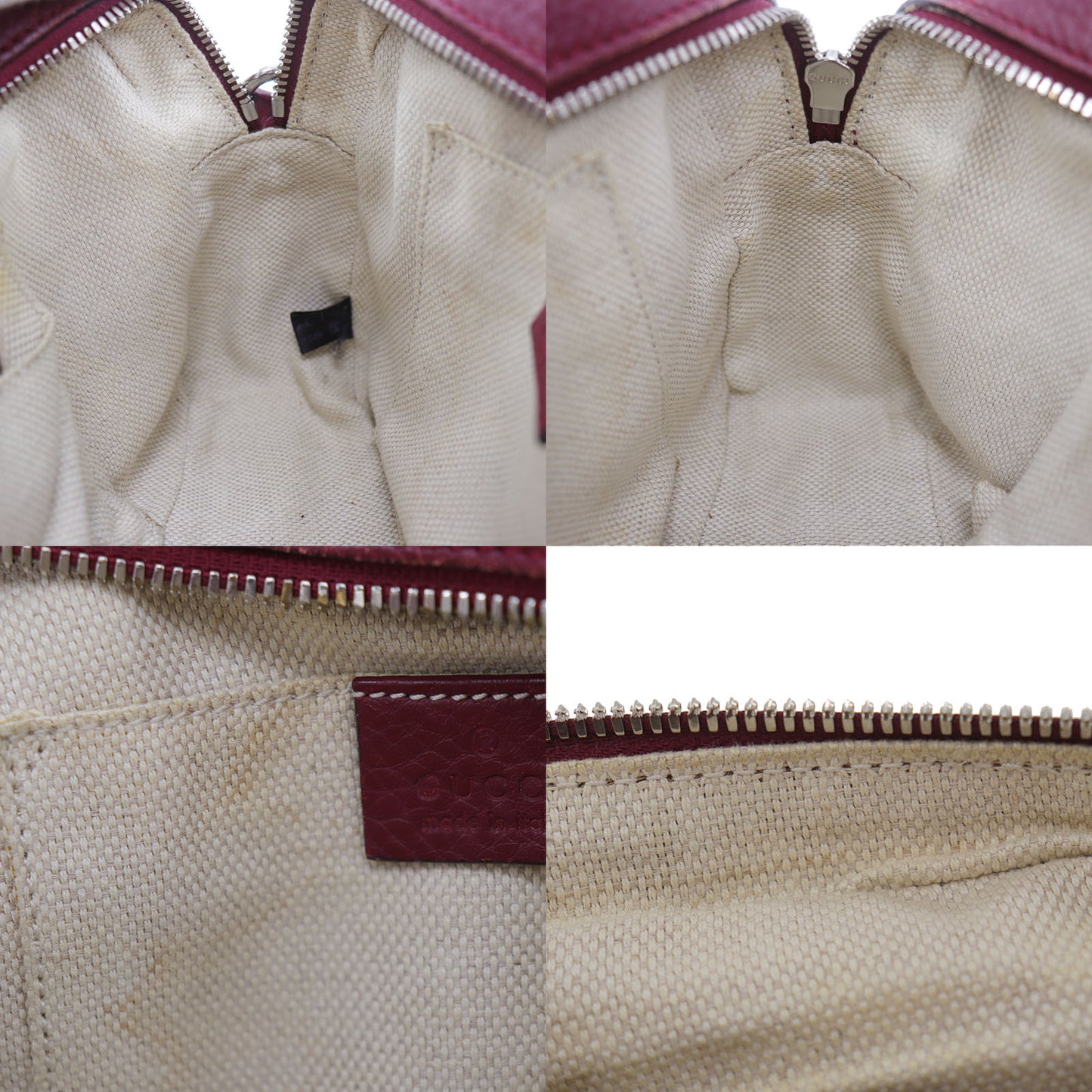 GUCCI Studded Soho Disco Crossbody Shoulder Bag Bordeaux Leather #AG432