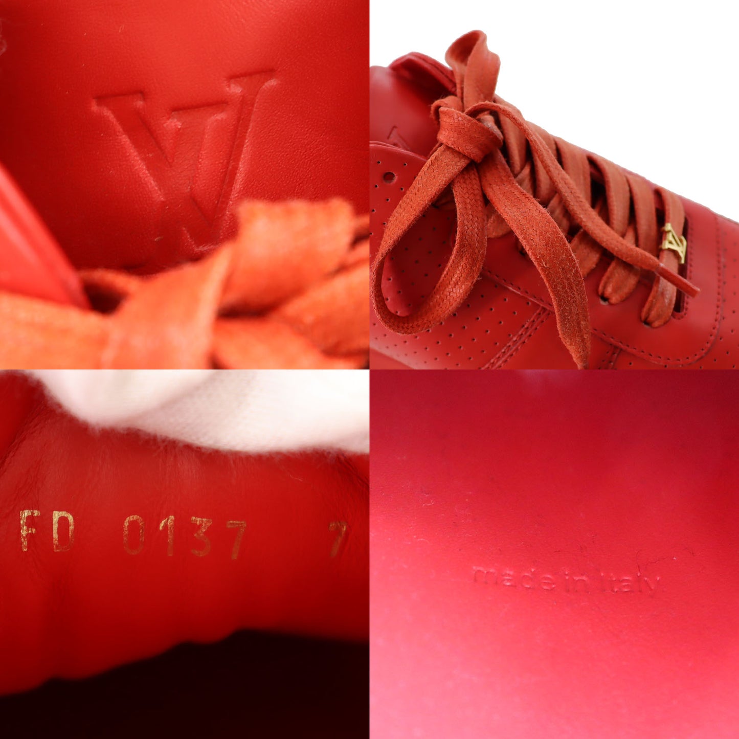 Louis Vuitton x Supreme LV New Run Away Lace Up Sneaker Red Leather #AH556