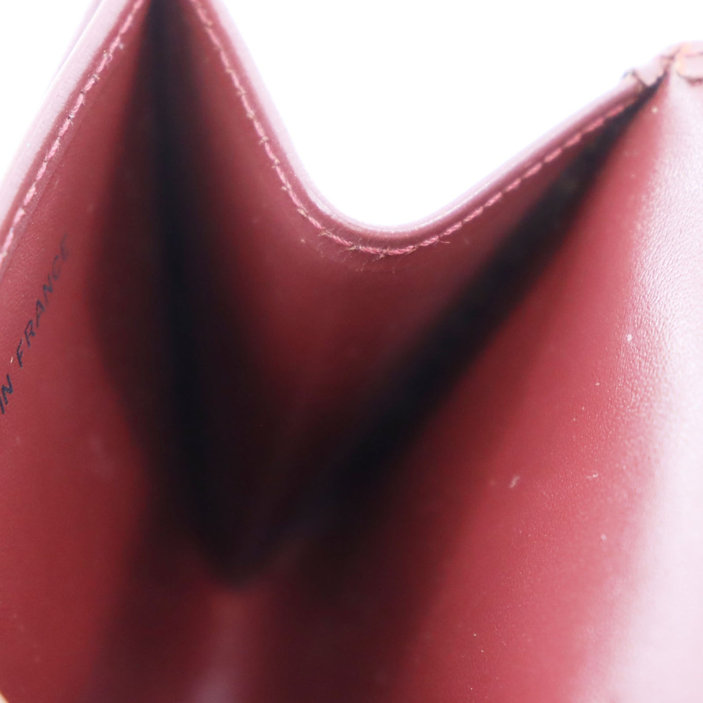 Cartier Logos Must Line Coin Case Bordeaux Leather #AH294
