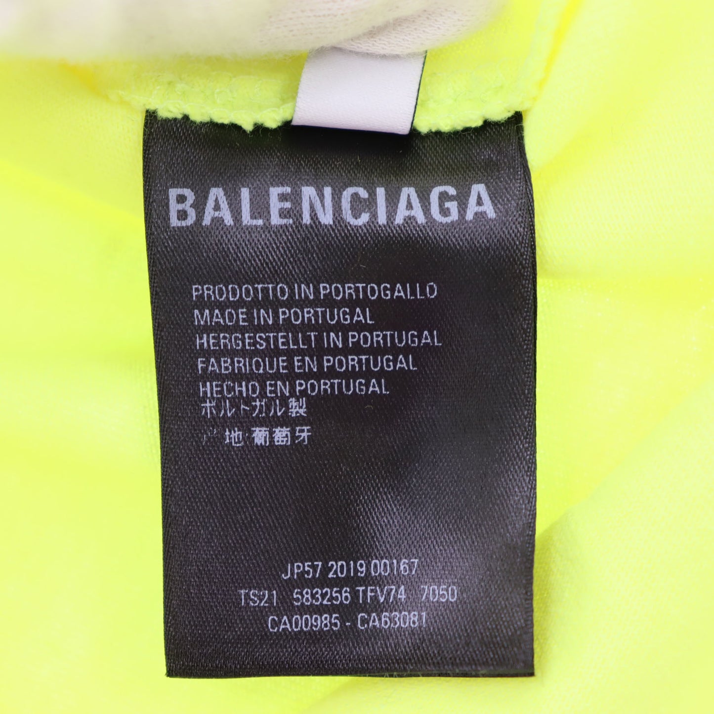 BALENCIAGA Short Sleeve T-shirt Tops XS Gluorescent Yellow #AH677