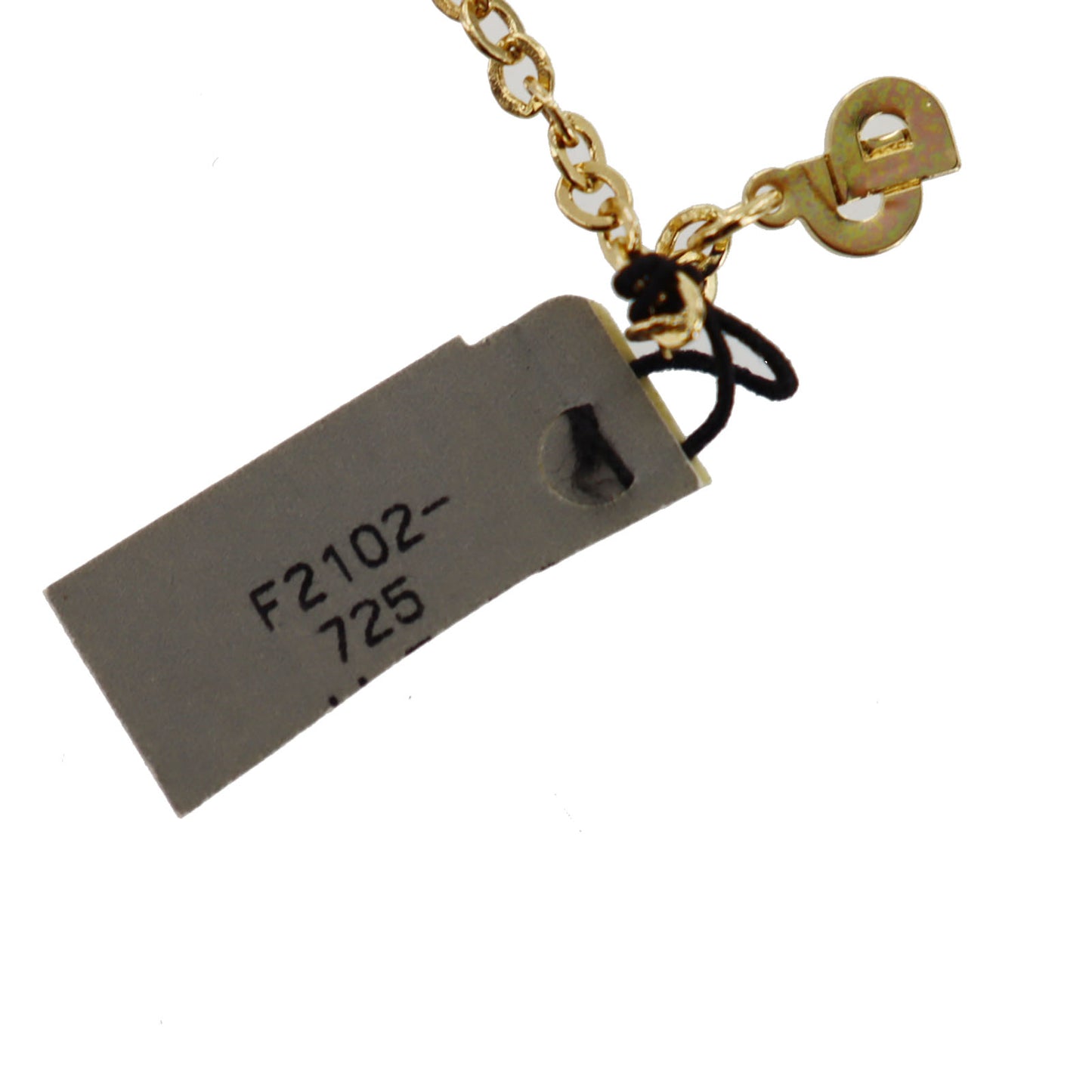 Christian Dior CD Logo Rhinestone Chain Necklace Gold #BO696