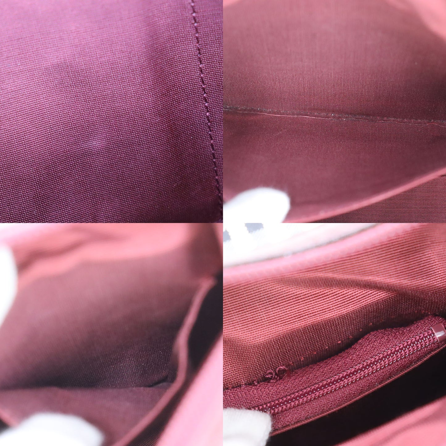 Burberry Nova Check Handbag Beige Bordeaux Canvas #ED518