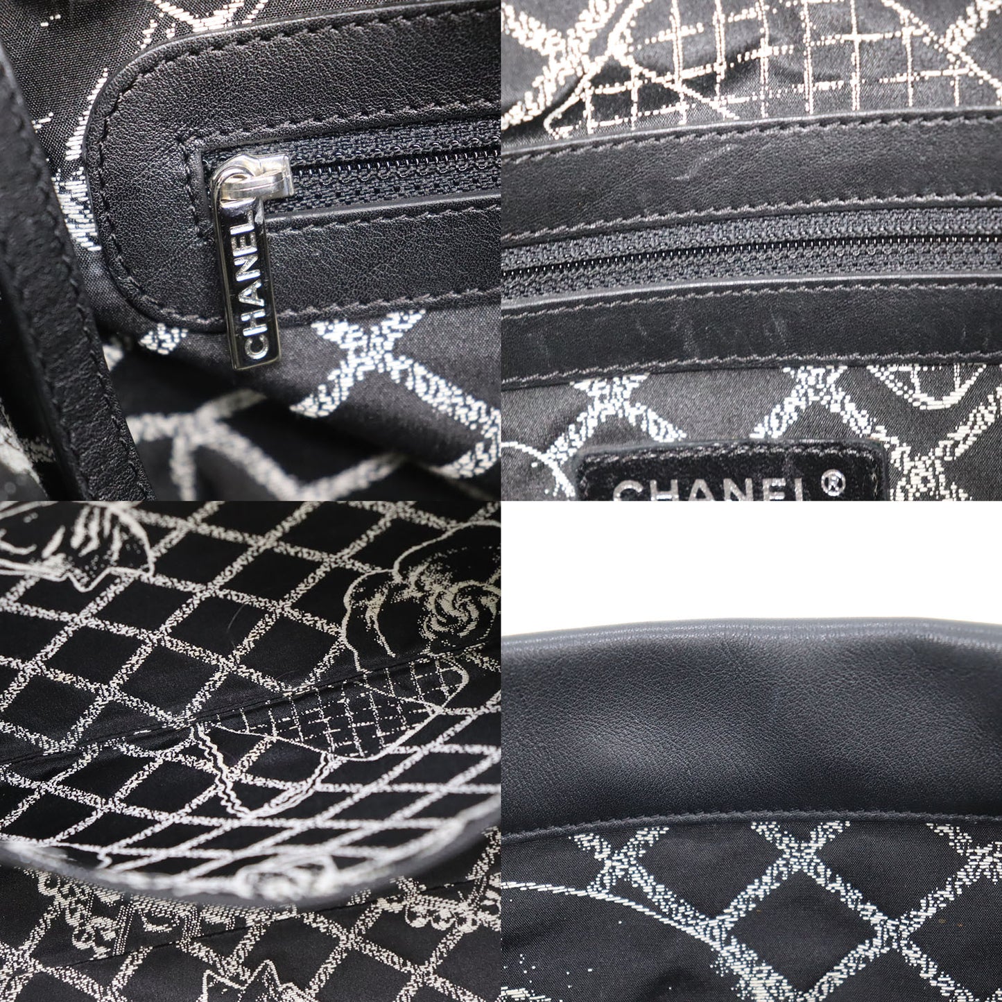 CHANEL Logo Shoulder Tote Bag Leather #CL42